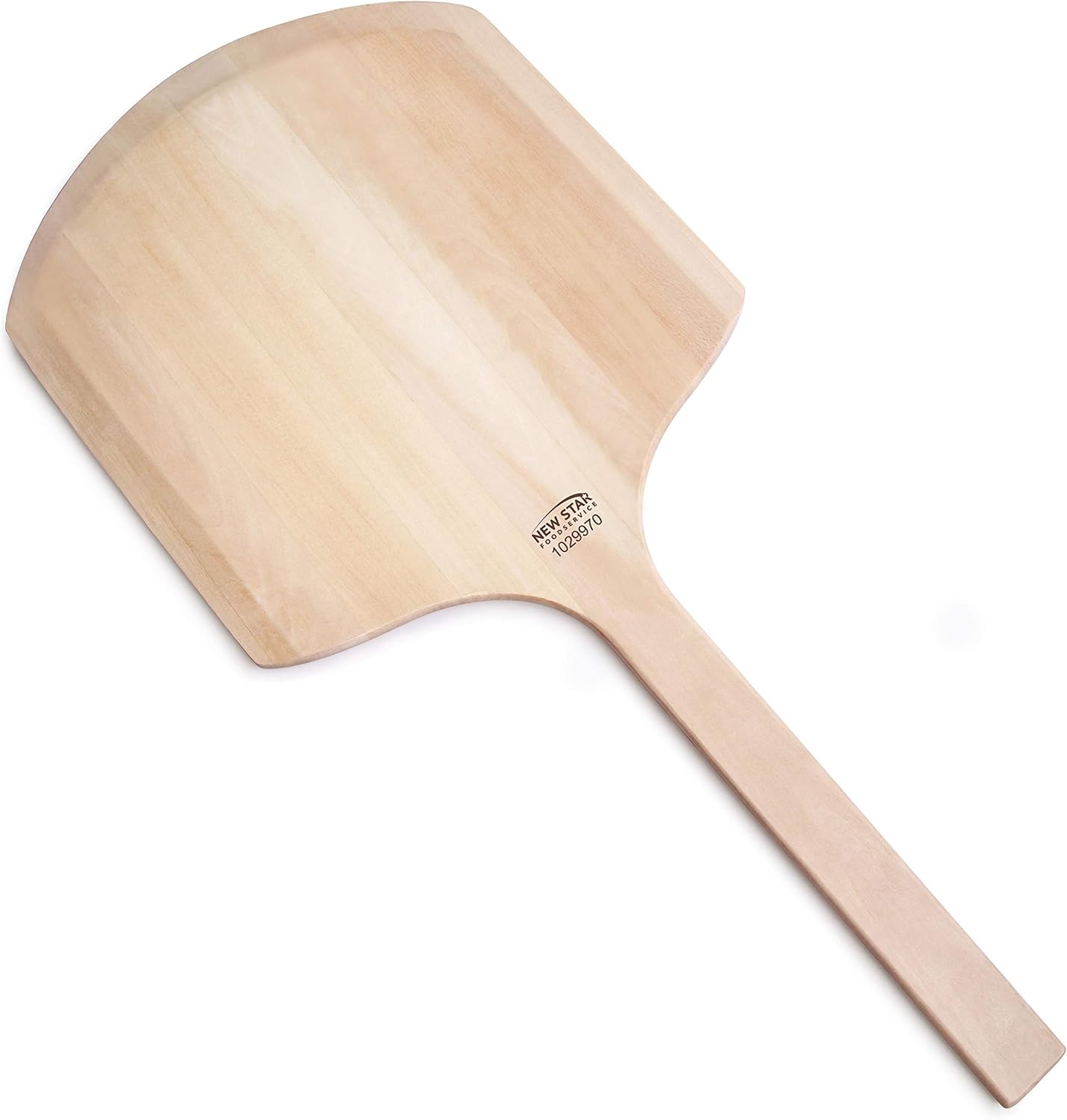 New Star Foodservice 1029970 Restaurant-Grade Wooden Pizza Peel, 16" L x 14" W Plate, with 12" L Wooden Handle, 30" Overall Length