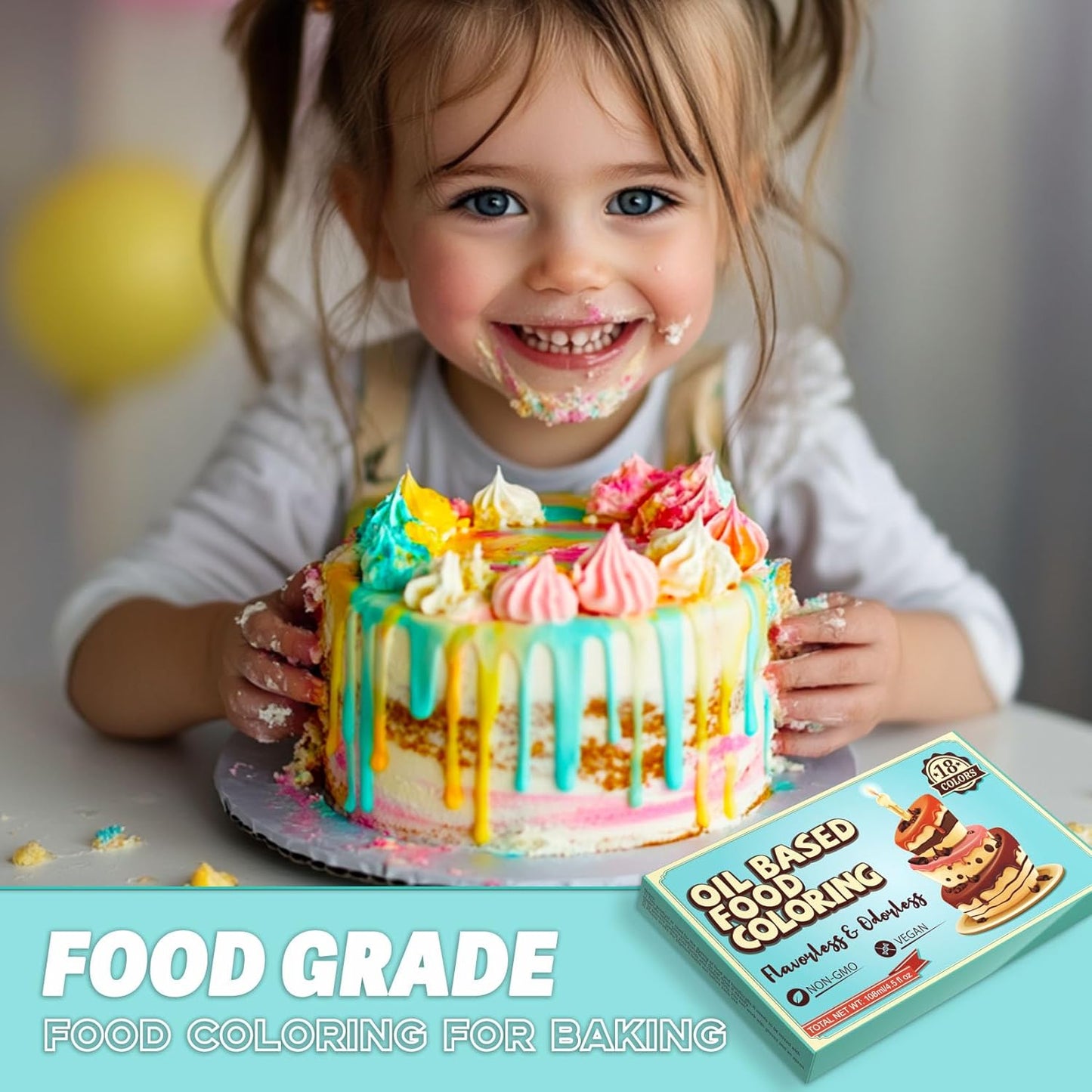 Oil Based Food Coloring, 18 Colors Oil Based Food Coloring for Chocolate, Food Dye for Icing Baking Cake Decorating - 0.25 Oz/Bottles