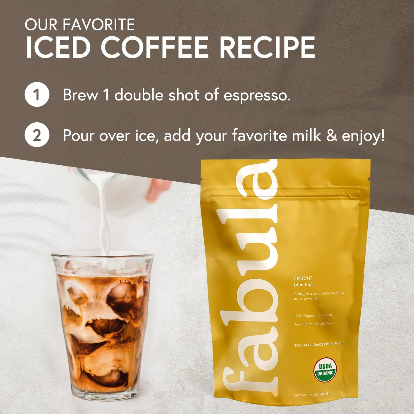 Fabula Coffee Decaf Dark Roast Whole Beans - Organic - Low Acid - Single Origin - Non-GMO - Mold Free - 12 Ounce