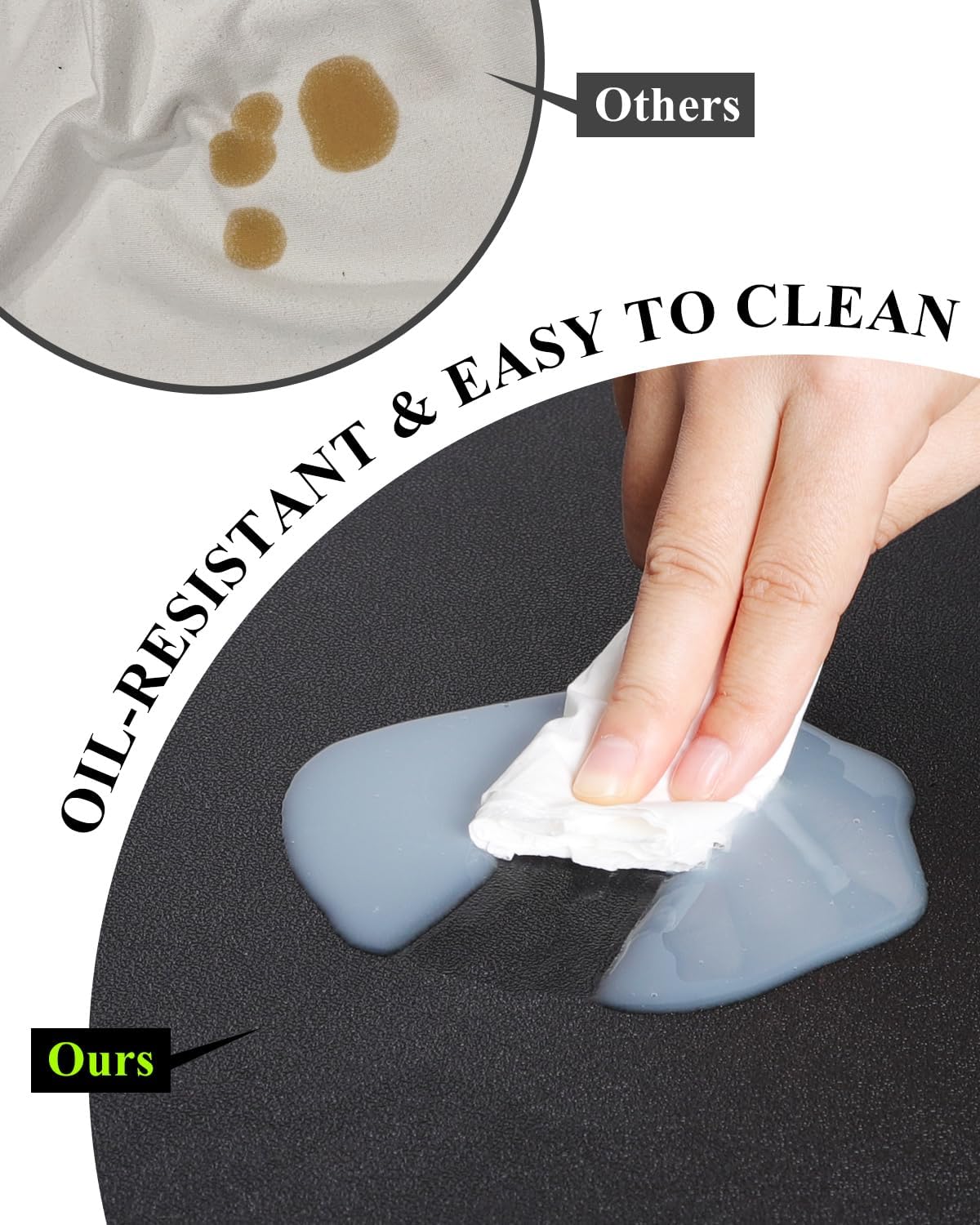 Black Plastic Table Cover Protector, 42" x 72" Waterproof Easy Flat PVC Desk Pad Mat, 1.5mm Thick Rectangle Vinyl Table Top Protector for Dining Room Table, Office, Dresser