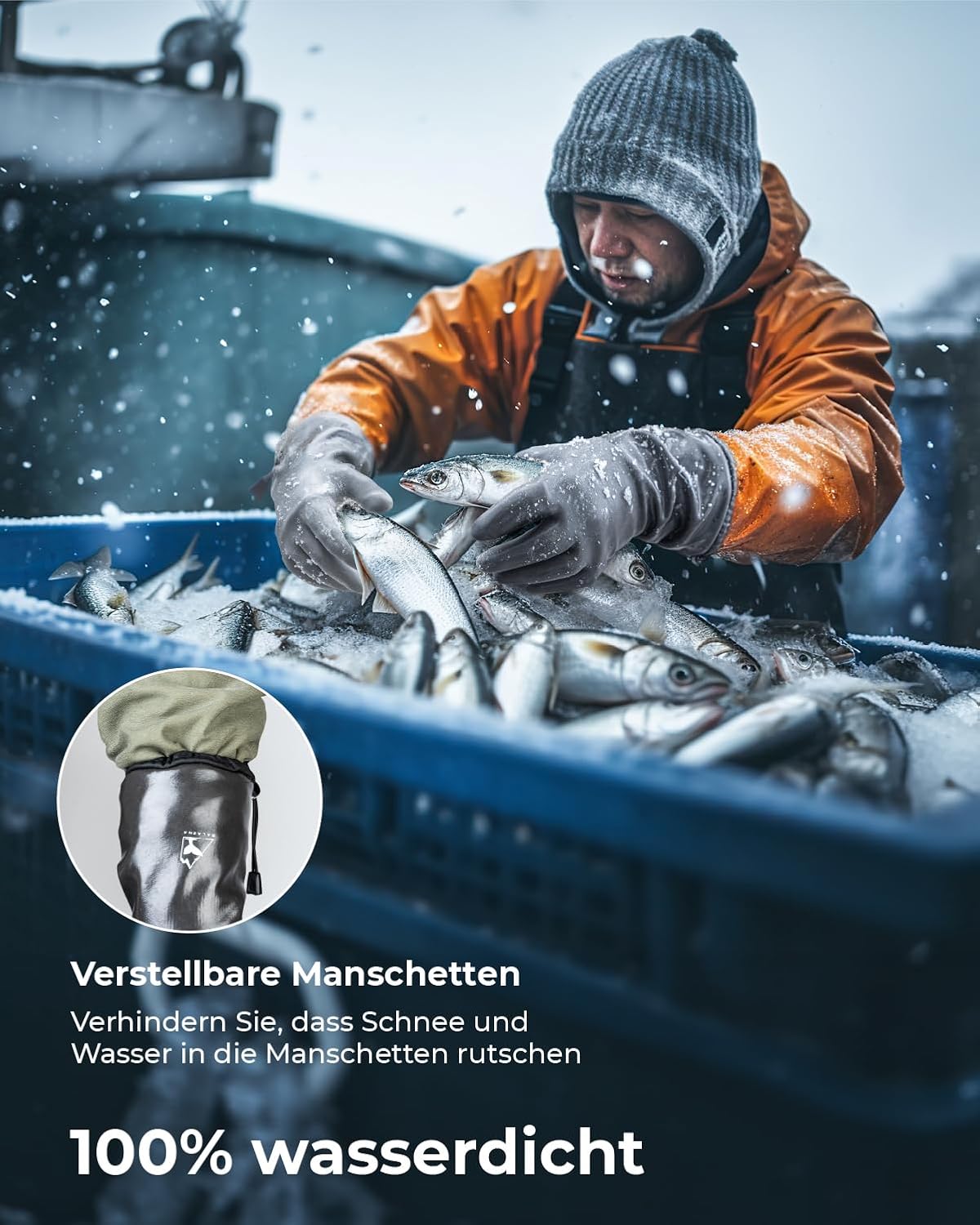 toolant Waterproof Winter Gloves with Grip, Balaena Freezer Gloves for Light Duty Work & Outdoor Adventure, Hiking, Farming, Washing, Ice Fishing, Large