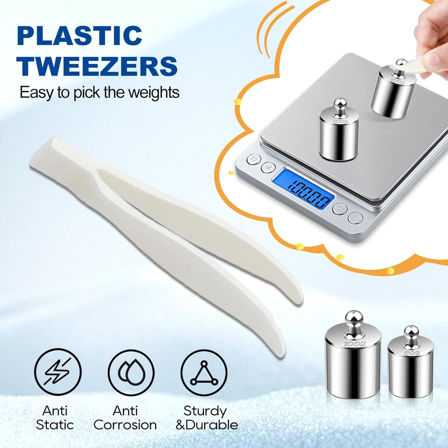 UCEC Calibration Weights for Digital Scale, Scale Weights Calibration Weights Kit, 1g 2g 5g 10g 20g Gram Weight Set with Storage Box and Tweezer