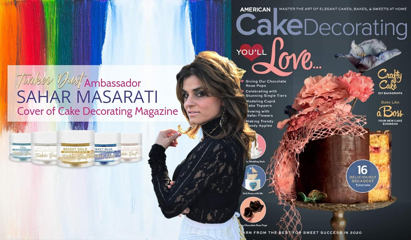 BAKELL Christmas Green Edible Glitter, 25 Grams | TINKER DUST Edible Glitter | KOSHER Certified | 100% Edible Glitter | Cakes, Cupcakes, Cake Pops, Drinks, Dessert Vegan Glitter & Dusts (25g, Christmas Green)