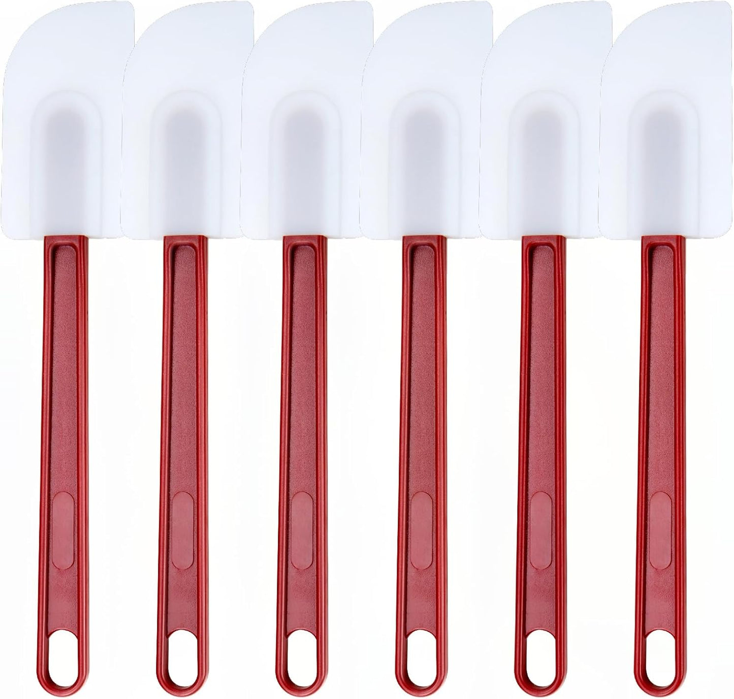 6 Pcs Commerical Rubber Spatula, 9.5-Inch Silicone Rubber Spatula Set High Heat Resistant, Commercial Grade Spatulas, Silicone Jam Scrapers for Baking, Nonstick & BPA-Free