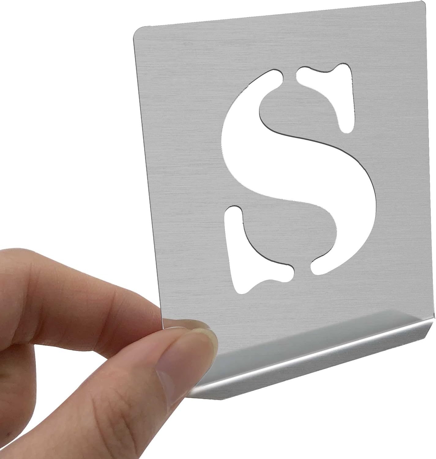 HAUTMEC Vintage Aluminum Letters Stencils, A to Z Aluminum Stencils & Holder, 2-1/2"(60mm) Letters, Shop Stencil, Advertising Stencilling, Craft-Printing, Reusable HT0244-ST