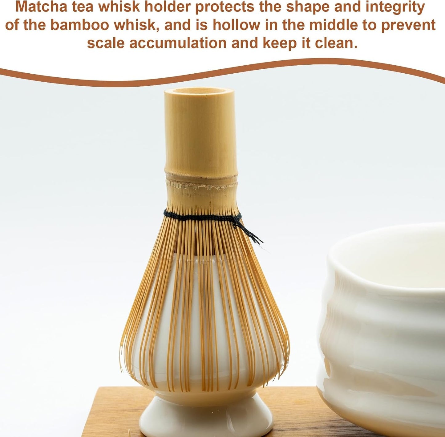 HARFINGTON Ceramic Chasen Stand 70mm Matcha Whisk Holder Teas Set Whisks Stand Traditional Matcha Tea Chasen Holder Tea Set Accessories for Tea Tasting, Light Pink