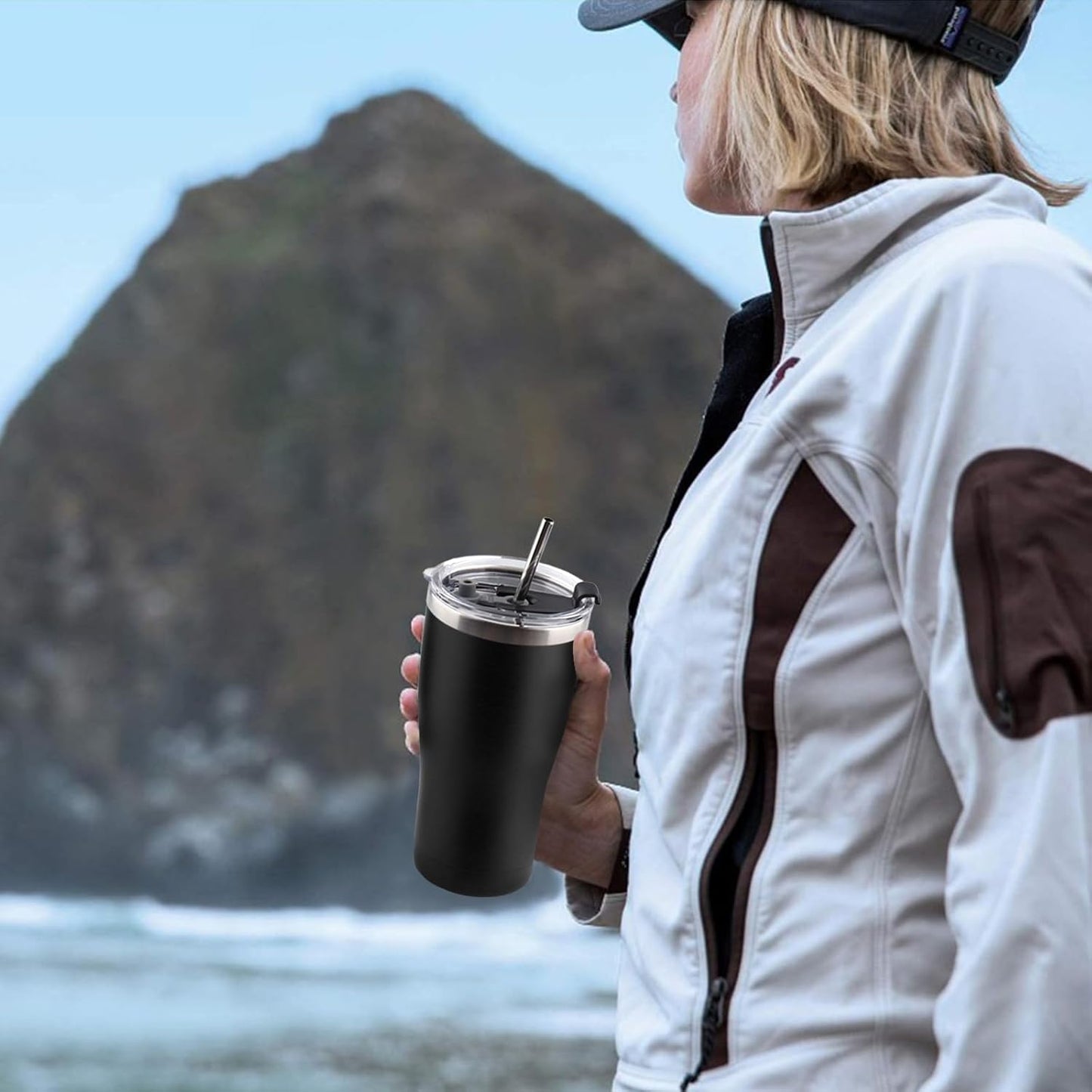 12 Pack 30oz Stainless Steel Tumblers Bulk Reusable Travel Mugs with Lid, Double Wall Powder Coated Coffe Cup for Home, Office, Outdoor Suitable for Vehicle Cup Holders