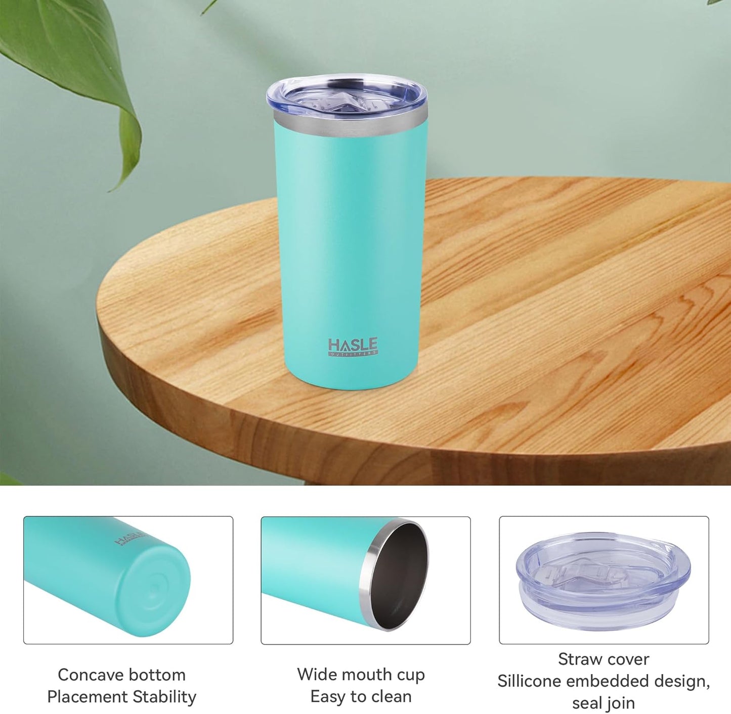 HASLE OUTFITTERS 12 oz Skinny Tumbler, Stainless Steel Insulated Slim Tumbler with Lid, Reusable Double Wall Travel Coffee Mug, Durable Powder Coated Travel Water Cup(Mint Green,1)