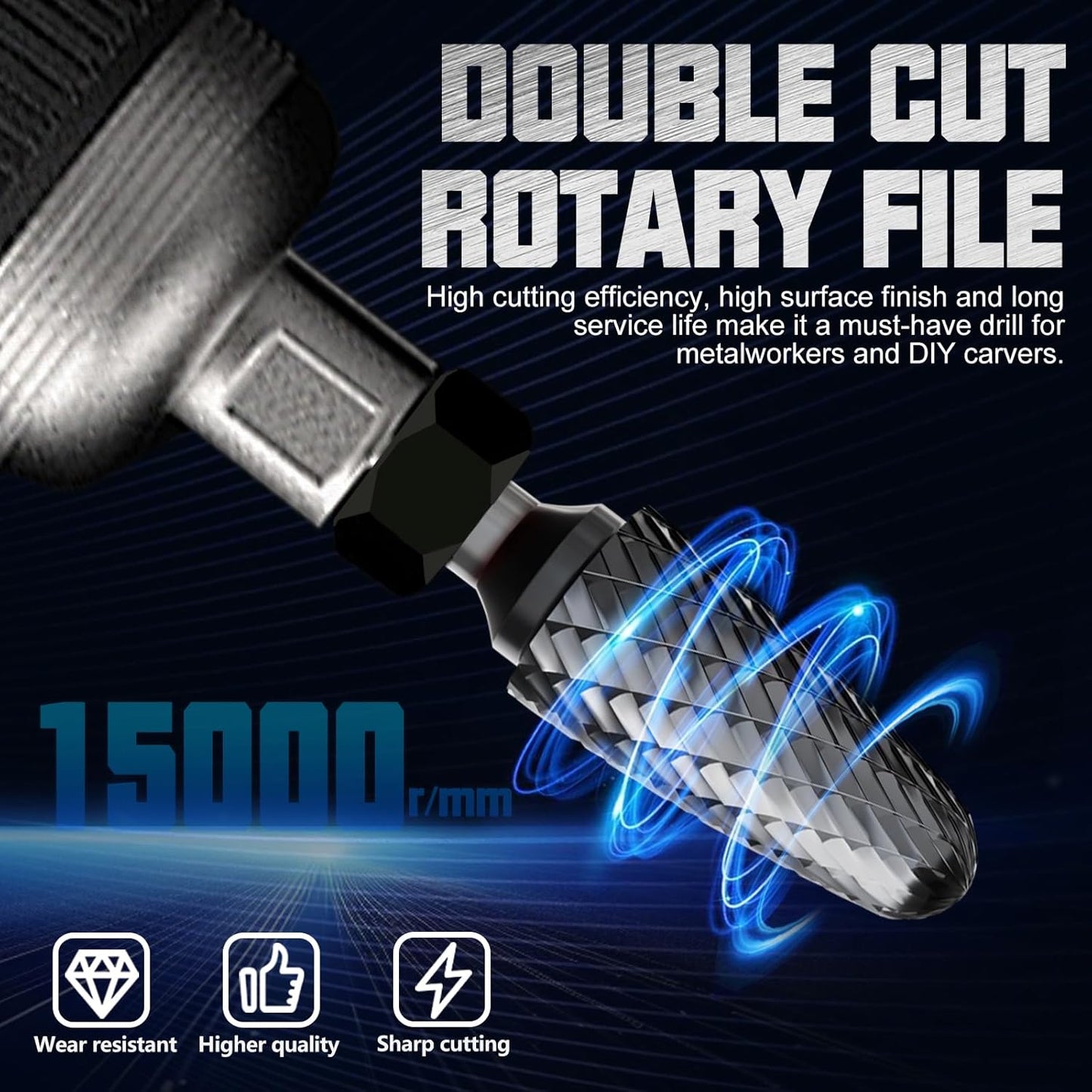 CATITO Arc Cylinder With Ball Top Die Grinder Bit, Cut Carbide Rotary Burr for Steel, Wood and Metal Working, Engraving, polishing and Cleaning
