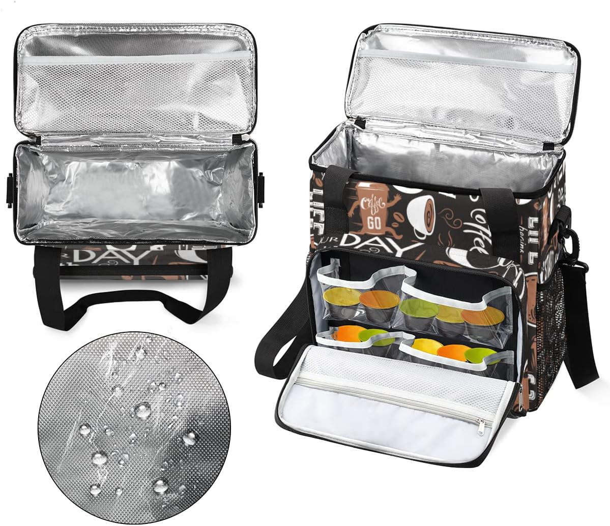 cfpolar Coffee Maker Storage Bag, Waterproof Travel Carrying Storage Tote Bag Organizer Case, Compatible with K-Mini or K-Mini Plus, And Suitable for Other Accessories， With Pockets for K-Cup Pods