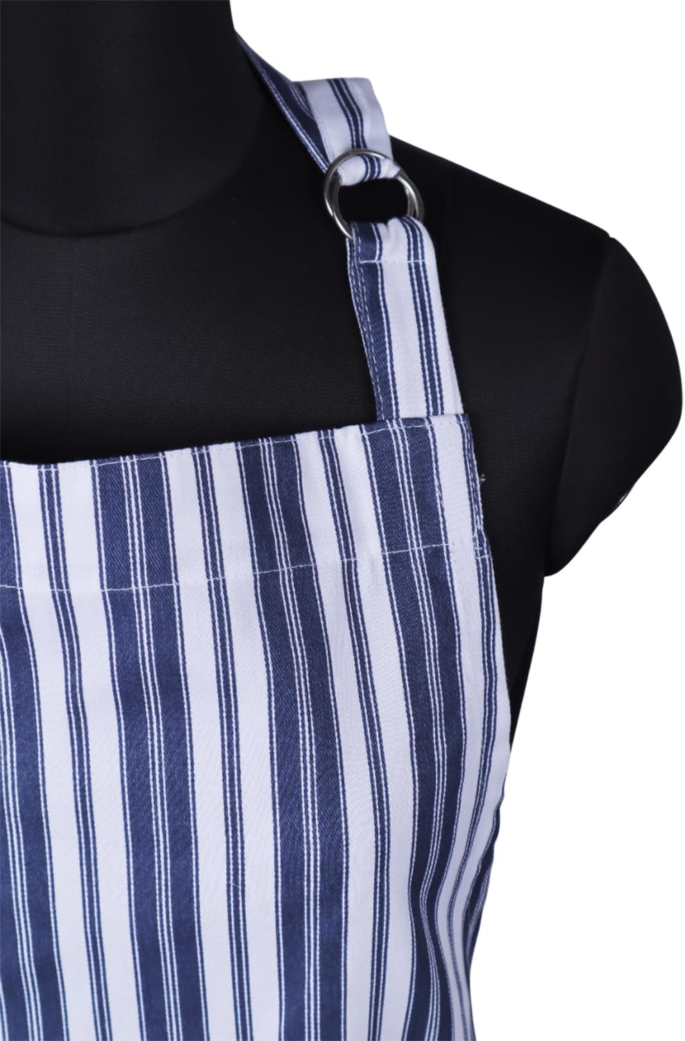AMOUR INFINI Cotton Aprons for Women with Pockets Adjustable Strap and Waist Ties Reusable Printed Aprons for Baking, Cooking, Gardening (27.5 x 33 Inches - Blue)