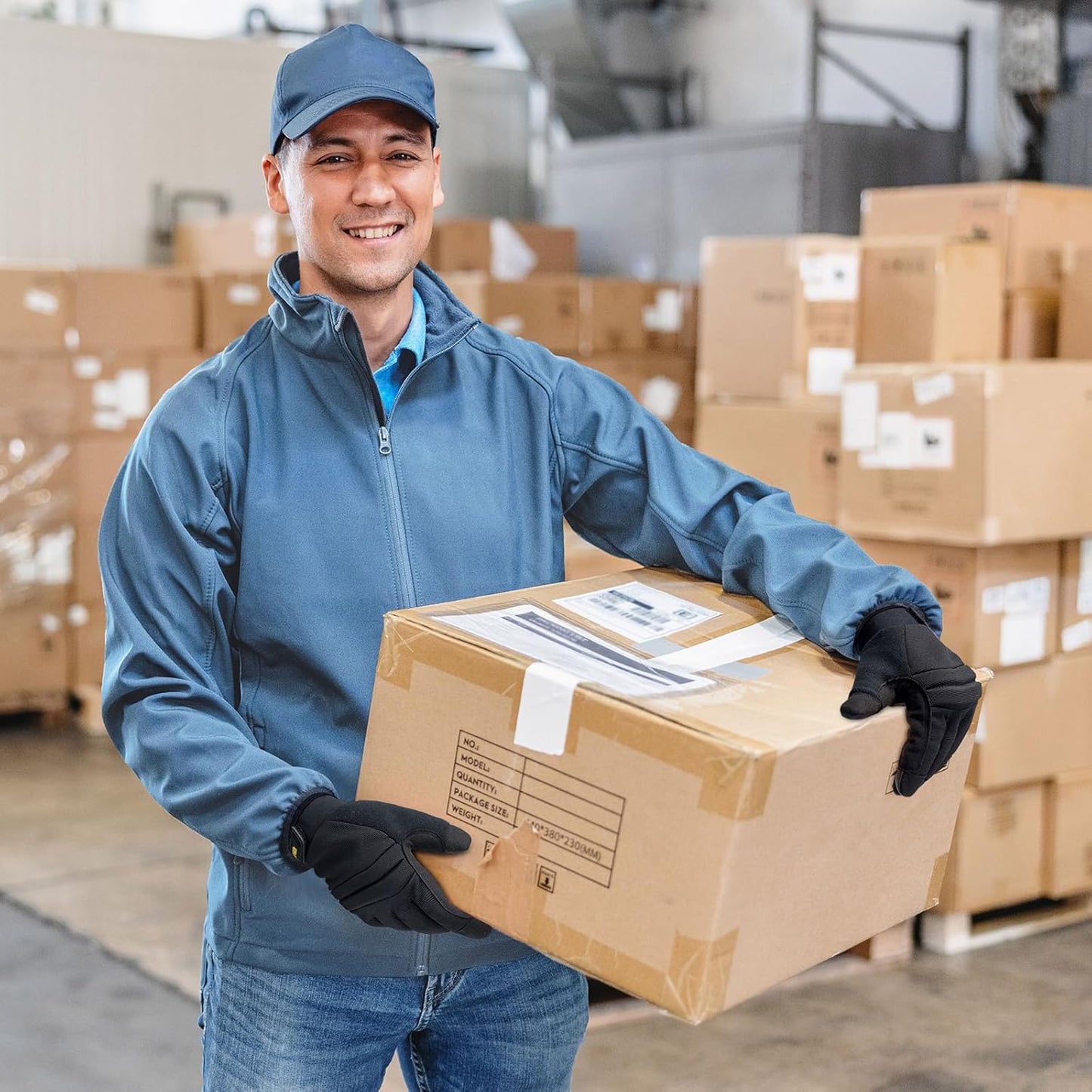 KAYGO Work Gloves For Men, 3 Pairs KG125M Mechanic Utility Work Gloves for All Purpose, Excellent Grip, Heavy Duty, Improved Dexterity, Touch Screen,Black,Medium