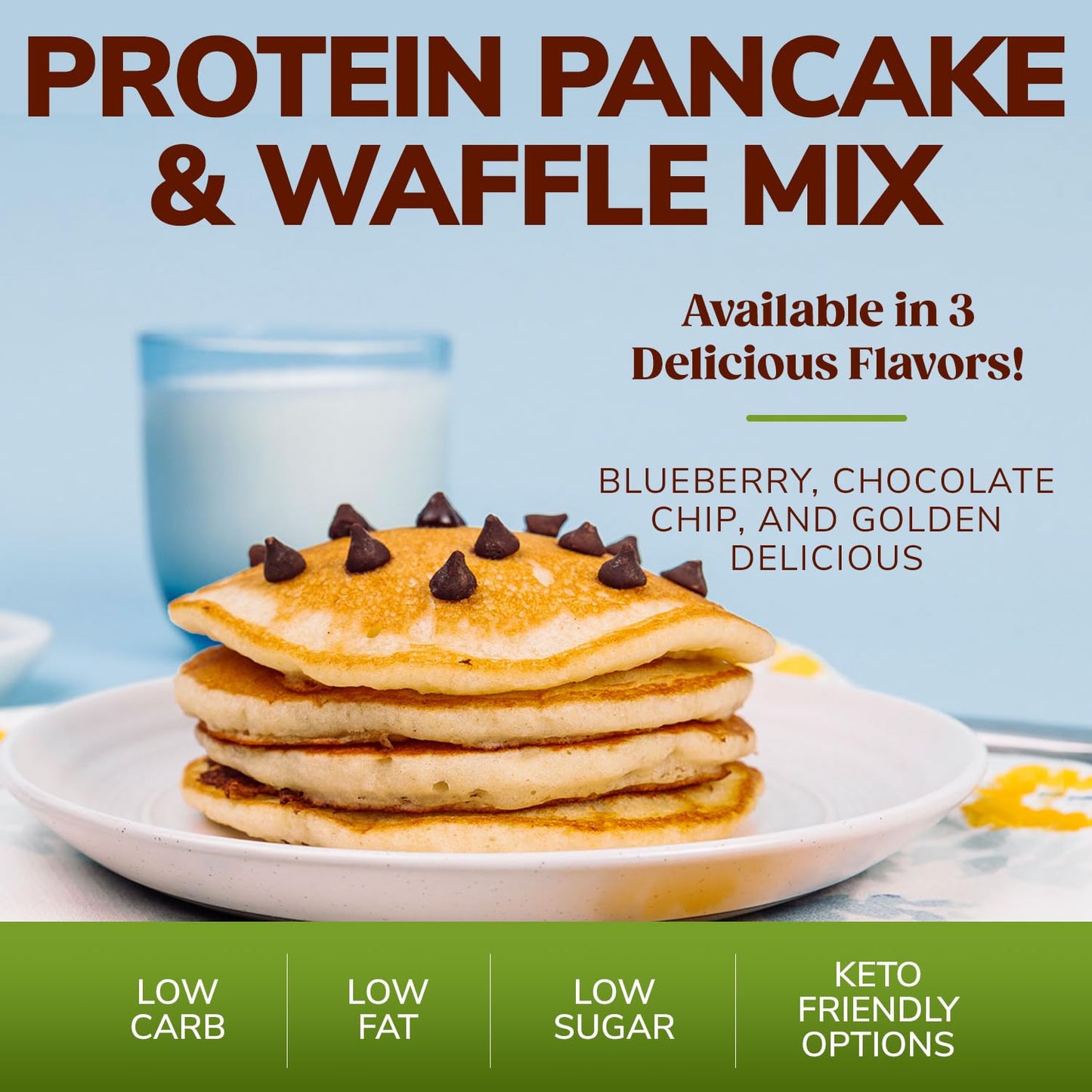 BariWise Protein Pancake & Waffle Mix, Blueberry, Low Sugar & Low Carb (7ct)