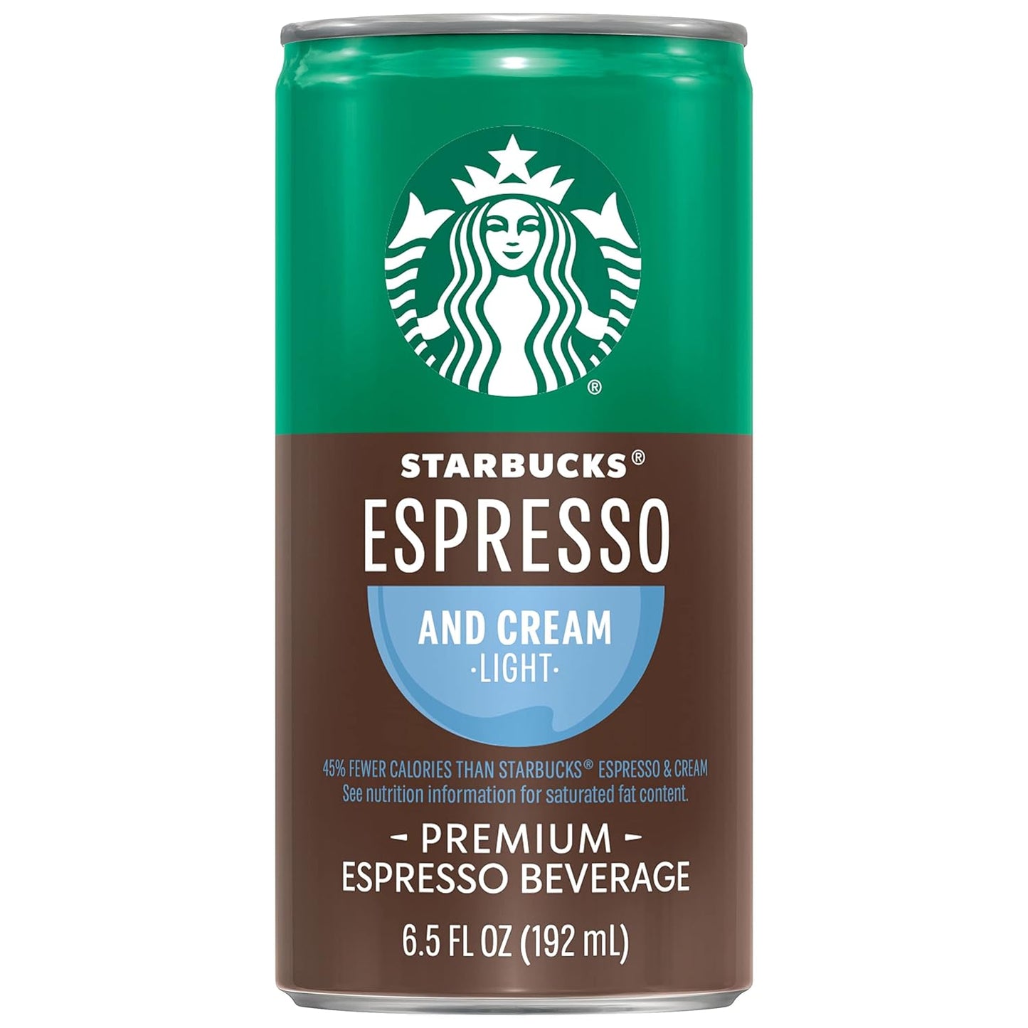 Starbucks Ready to Drink Coffee, Espresso & Cream Light , 6.5oz Cans (12 Pack) (Packaging May Vary)