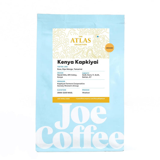 Joe Coffee Company - Kenya Kapkiyai Ground Specialty Coffee, 12 oz Bag | Women-Produced, NYC Roaster, Rainforest Alliance Certified, Kosher, Climate-Friendly