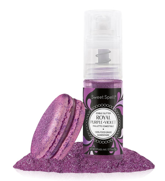 Sweet Spell Edible Cake Glitter Spray – Shimmering Magic for Cakes Decorating & Cocktails – 100% Edible, Food-Grade, Vegan, Gluten-Free (Purple)