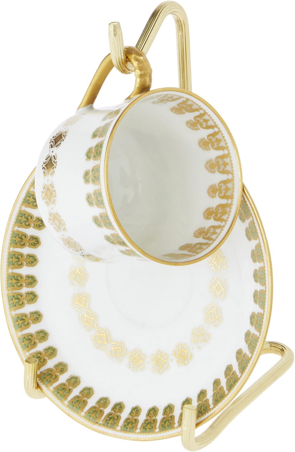 Bard's Demi-tasse Gold-toned Cup and Saucer Stand, 5.5" H x 2.75" W x 3.25" D (For 2-3 Fluid Ounce Espresso Cups)