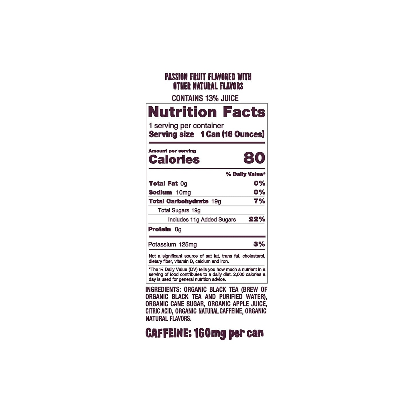 Drink Weird Organic Passion Fruit Black Tea – 16oz Cans, 160mg Organic Caffeine, Pack of 12 – Smooth & Energizing Energy Drink Alternative