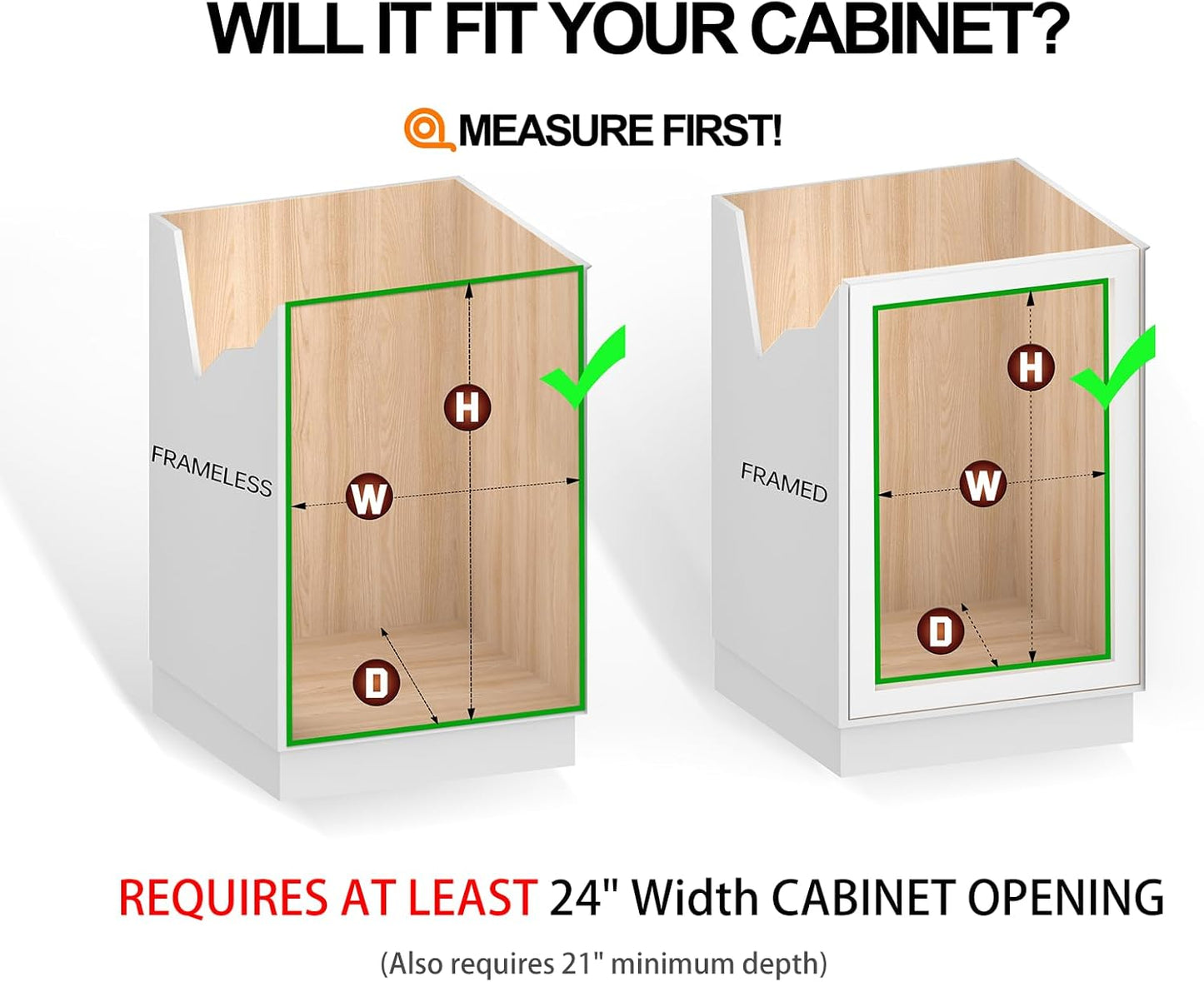 Pull Out Cabinet Organizer (22"W x 21"D), Slide Out Shelves for Kitchen Cabinets, Pull Out Drawers Heavy-Duty Metal Rolling Shelf, Chrome Finish