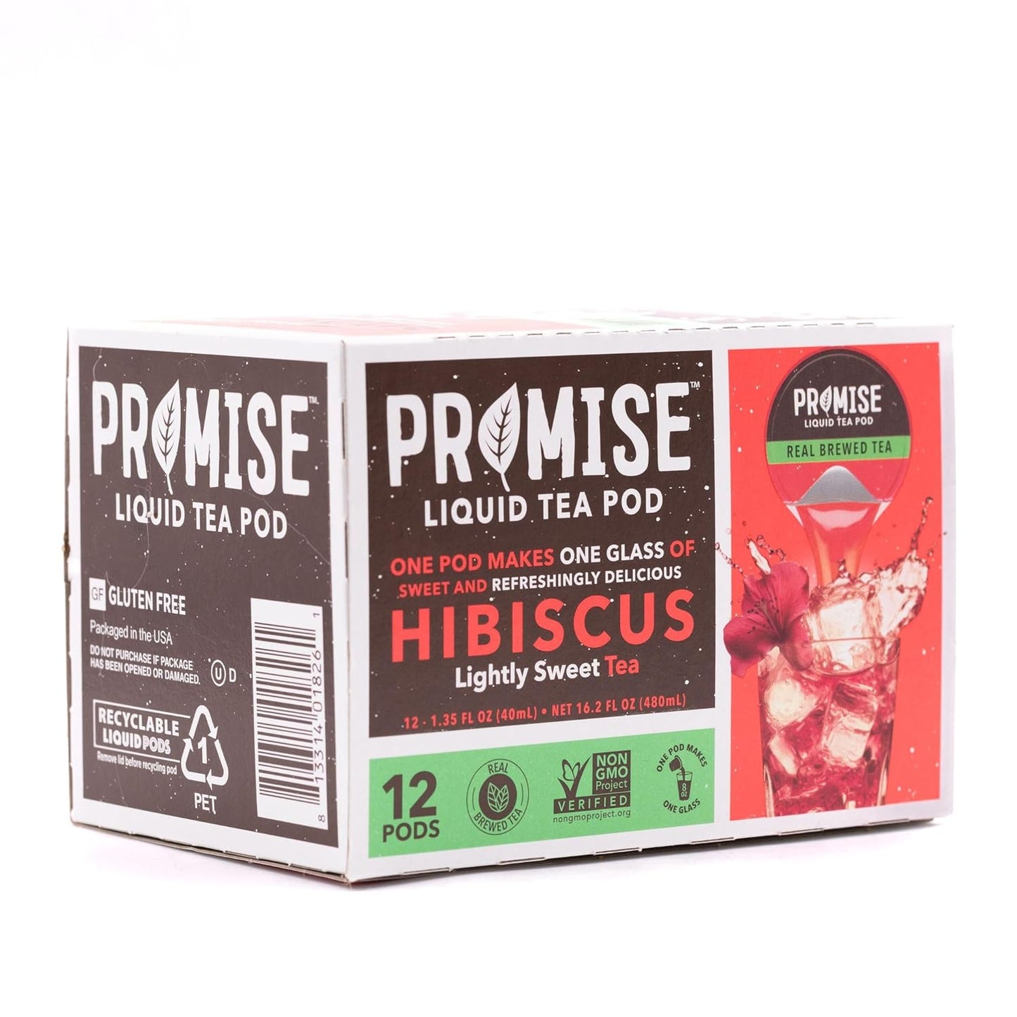 Promise Tea by Java House - Cold-Brewed Tea Concentrate Pods - Ethically Sourced - Hibiscus Lightly Sweet Tea - Pack of 48