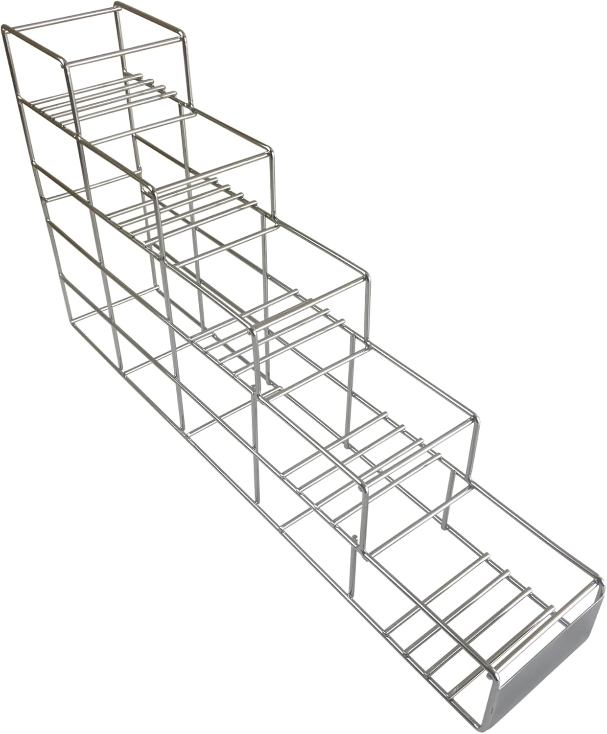 Rattleware 5 Slot Stainless Steel Syrup Bottle Rack Heavy-Duty Organizer for Coffee Bars Baristas Kitchen Storage Shelf Dispenser Holder Countertop Rack for Syrup Bottles Condiments