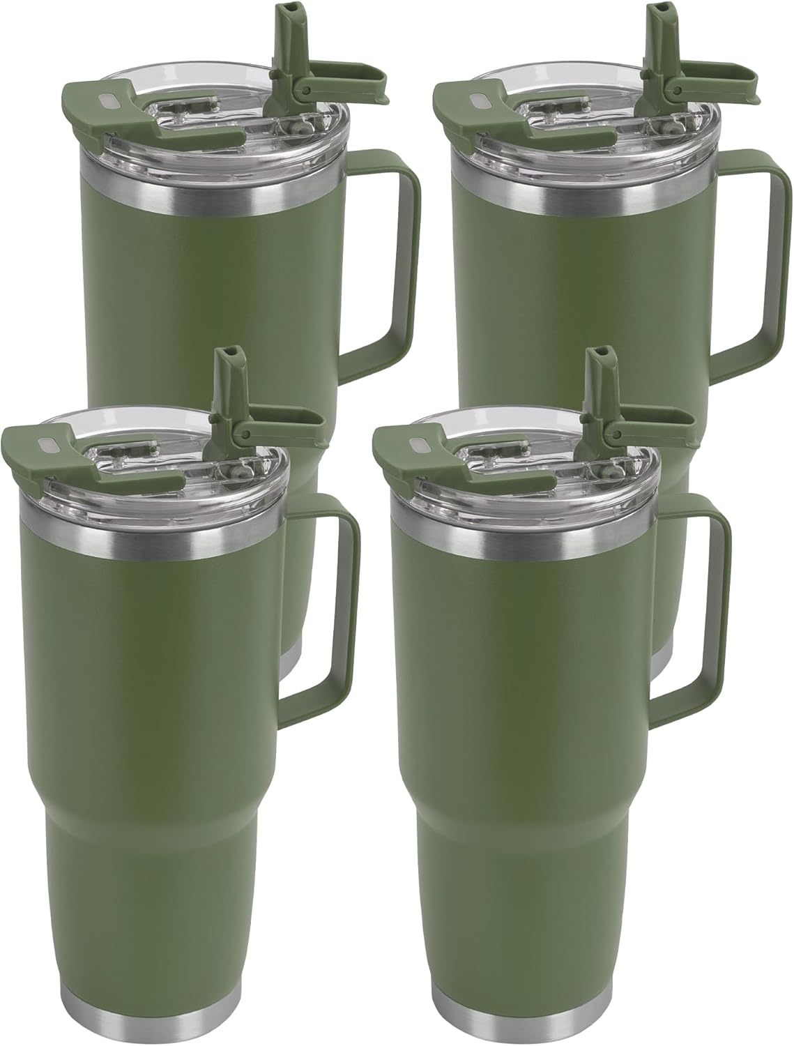 HASLE OUTFITTERS 30oz Tumbler Bulk with Handle, Insulated Travel Coffee Mug Set with Handle Leak-Proof Double Wall Stainless Steel Vacuum Tumblers Pack Metal Cup for Hot and Cold Drink