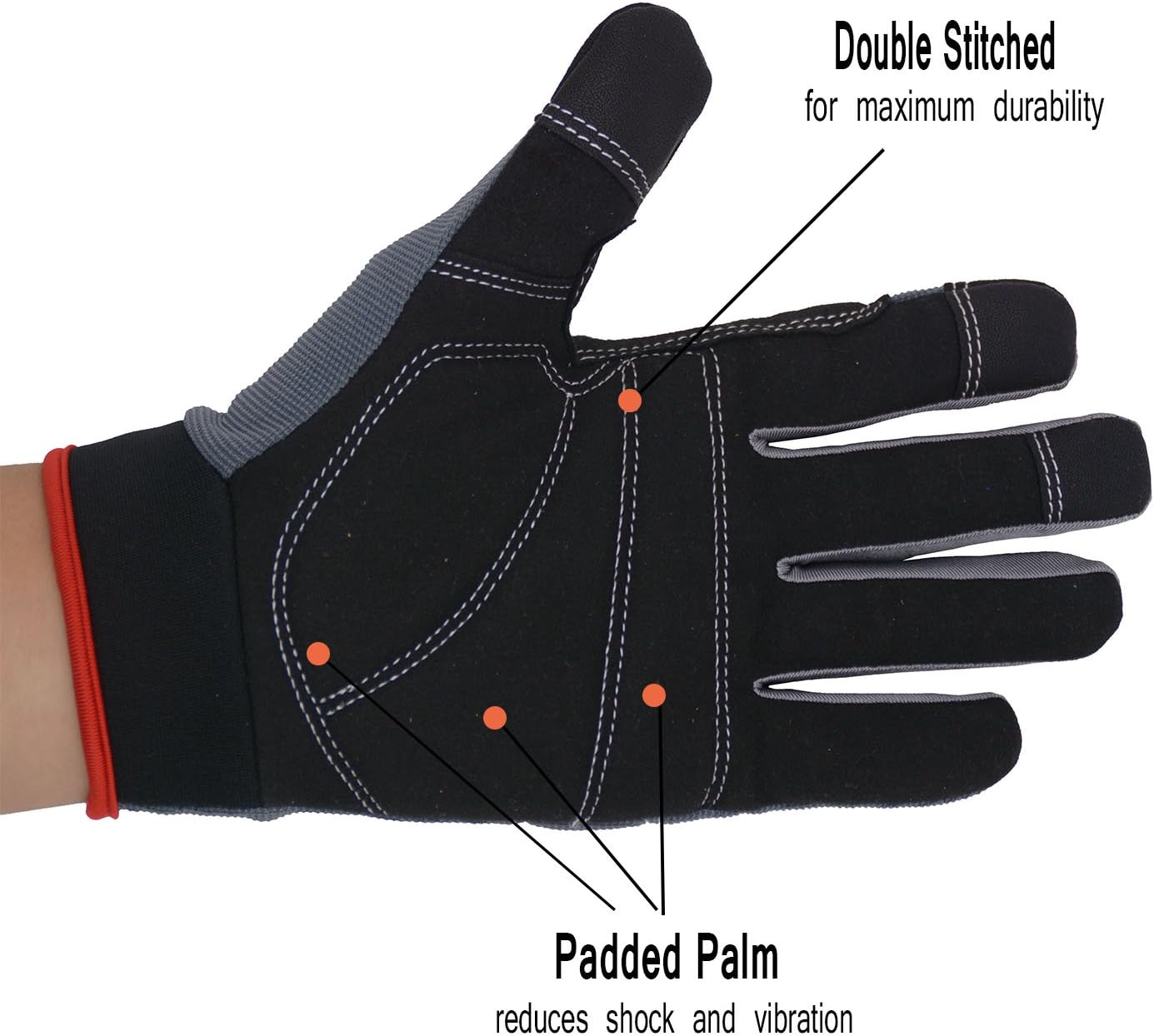 HANDLANDY Work Gloves for Men & Women, Utility Mechanic Working Gloves Touch Screen, Flexible Yard Work Gloves