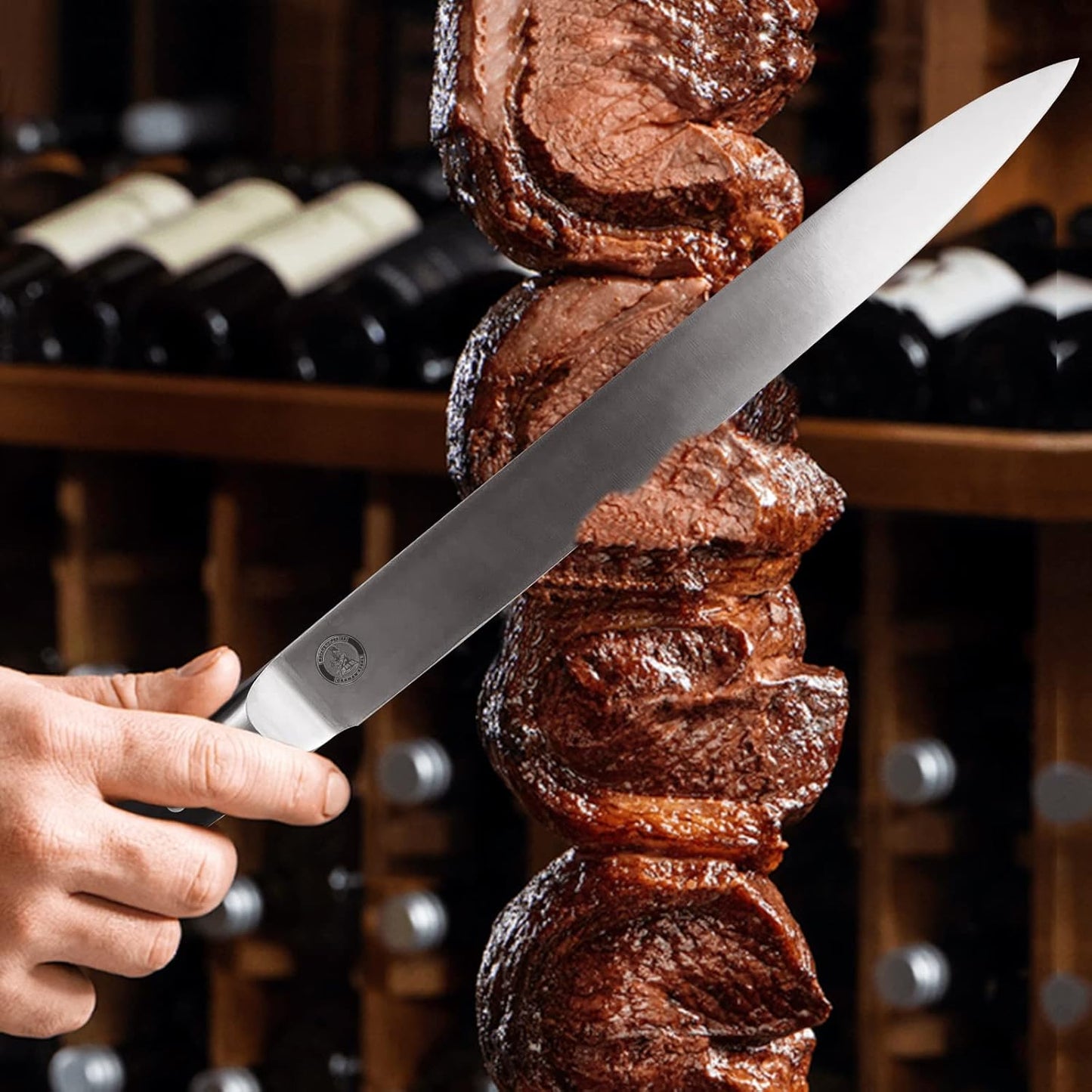 Kitory Slicing Carving Knife -Meat Cutting and BBQ Knife - 12" Brisket Knife for Turkey -Forged German High Carbon Steel- Ergonomic PakkaWood Mirror Finish Handle Design, 2025 Grilling Gifts for Men