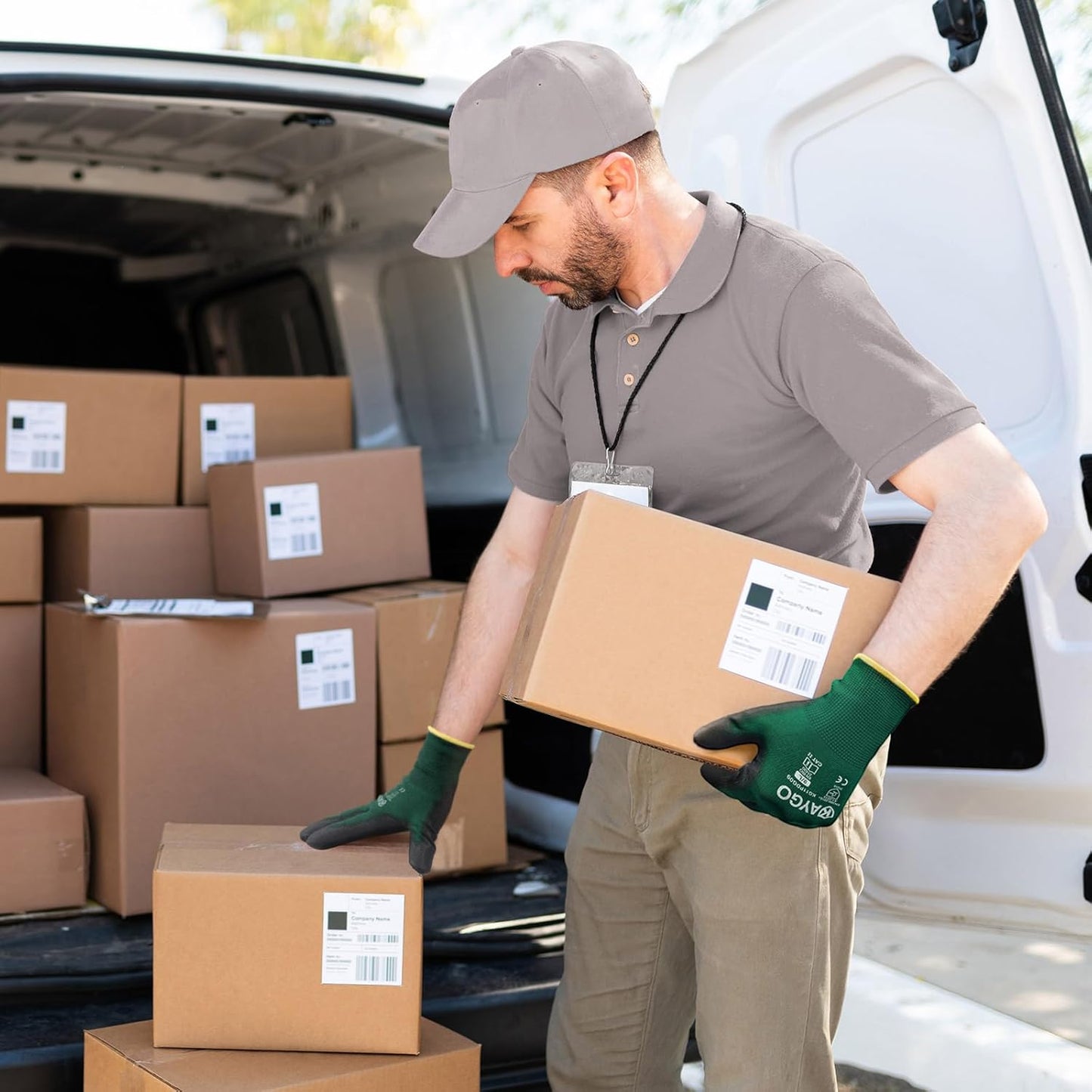 KAYGO Safety Work Gloves PU Coated,12 Pairs KG11PB Seamless Knit Glove for Men and Women, with Smooth Grip on Palm and Fingers, Ideal for General Duty Work (2X-Large,Dark Green)