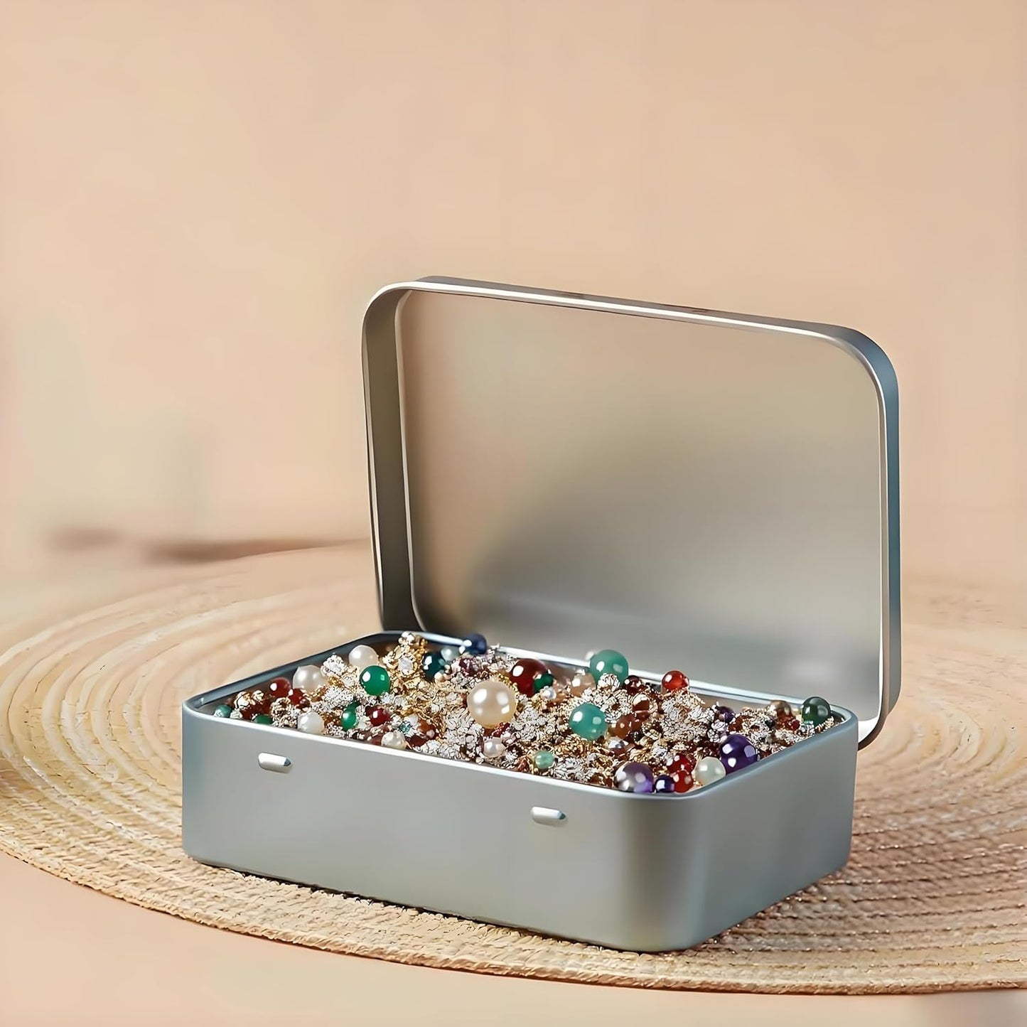Small Metal Box With Lid-Cookie Tins Metal Tins With Lids Lens Wipes Storage Container Mini Portable Box,Empty Hinged Tin,For Organize Mint Candy Jar,Sewing Tools,DIY Gift Boxes(Silvery, 20 Pcs)