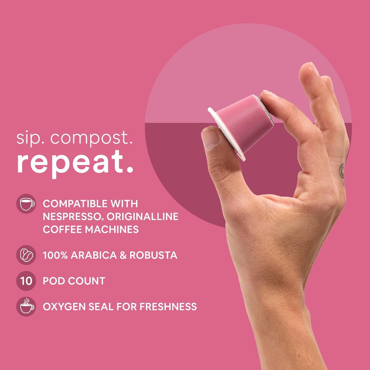 WOKEN COFFEE Compostable Nespresso Pods - Portofino Medium Roast Italian Espresso Coffee Capsules Compatible With Nespresso Coffee Machine (60 Pod Count, 6 Boxes)