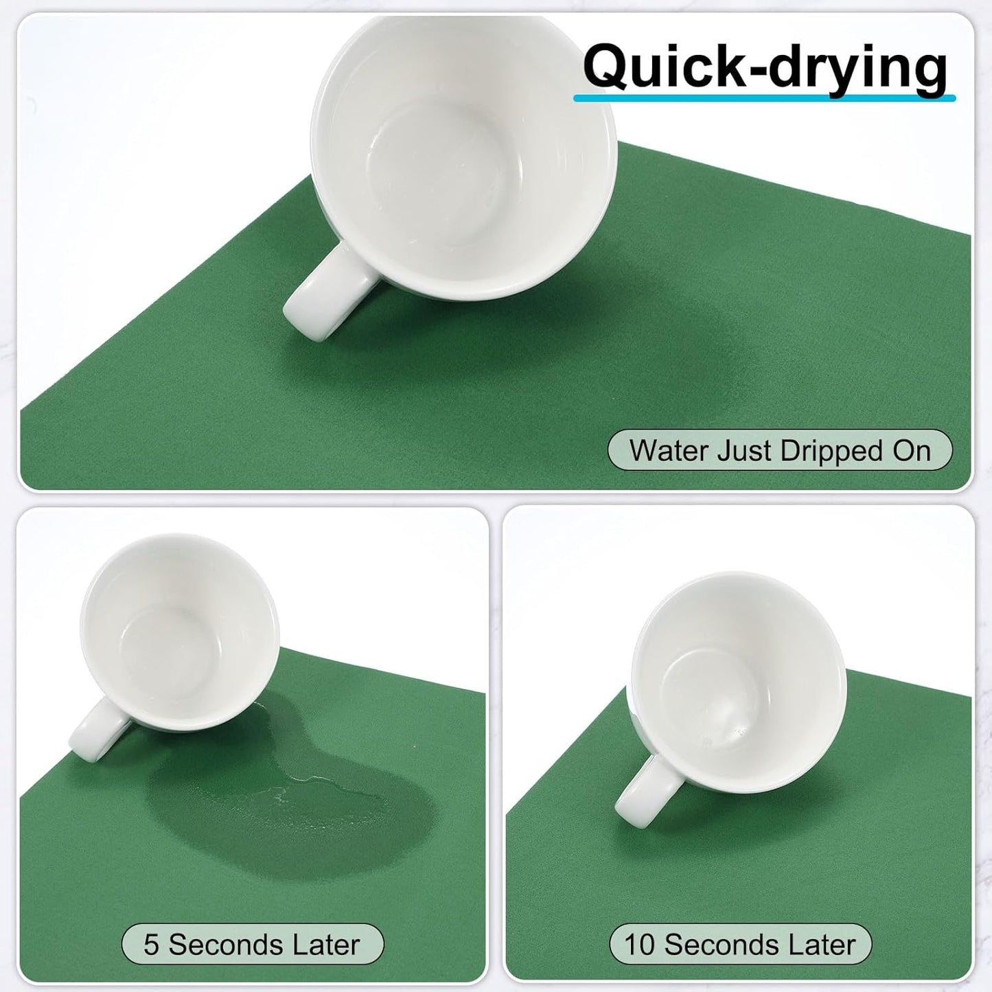 uxcell Silicone Mats for Kitchen Counter, 23.6" x 15.7" Non-Slip Countertop Protector Mat Heat Resistant Coffee Mat Waterproof Table Placemat, Dark Green