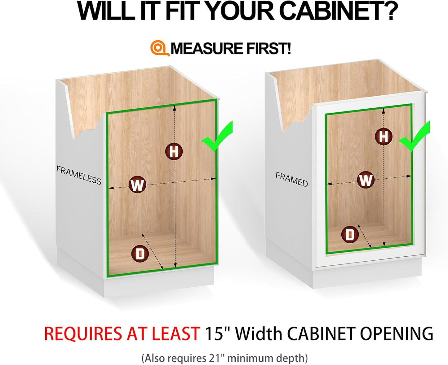 Cabinet Pull Out Shelves (14"W x 21"D), Heavy-Duty Pull Out Shelves for Kitchen Cabinets, Chrome-Plated Steel Slide Out Shelf