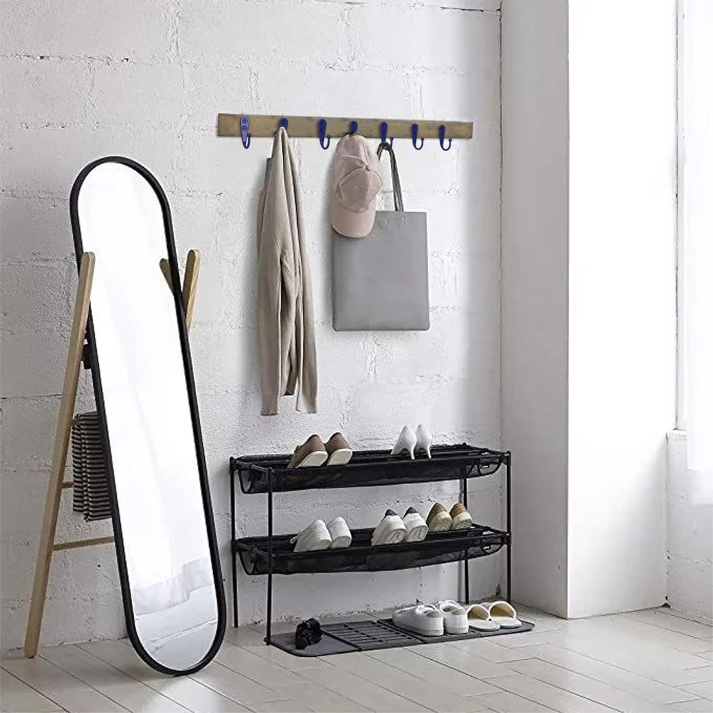 15-Pack Coat Hooks with 30 Screws | Heavy Duty Wall Mounted for Robe, Backpack & Keys | Entryway, Bathroom, Bedroom Hanging Hardware (Purple)