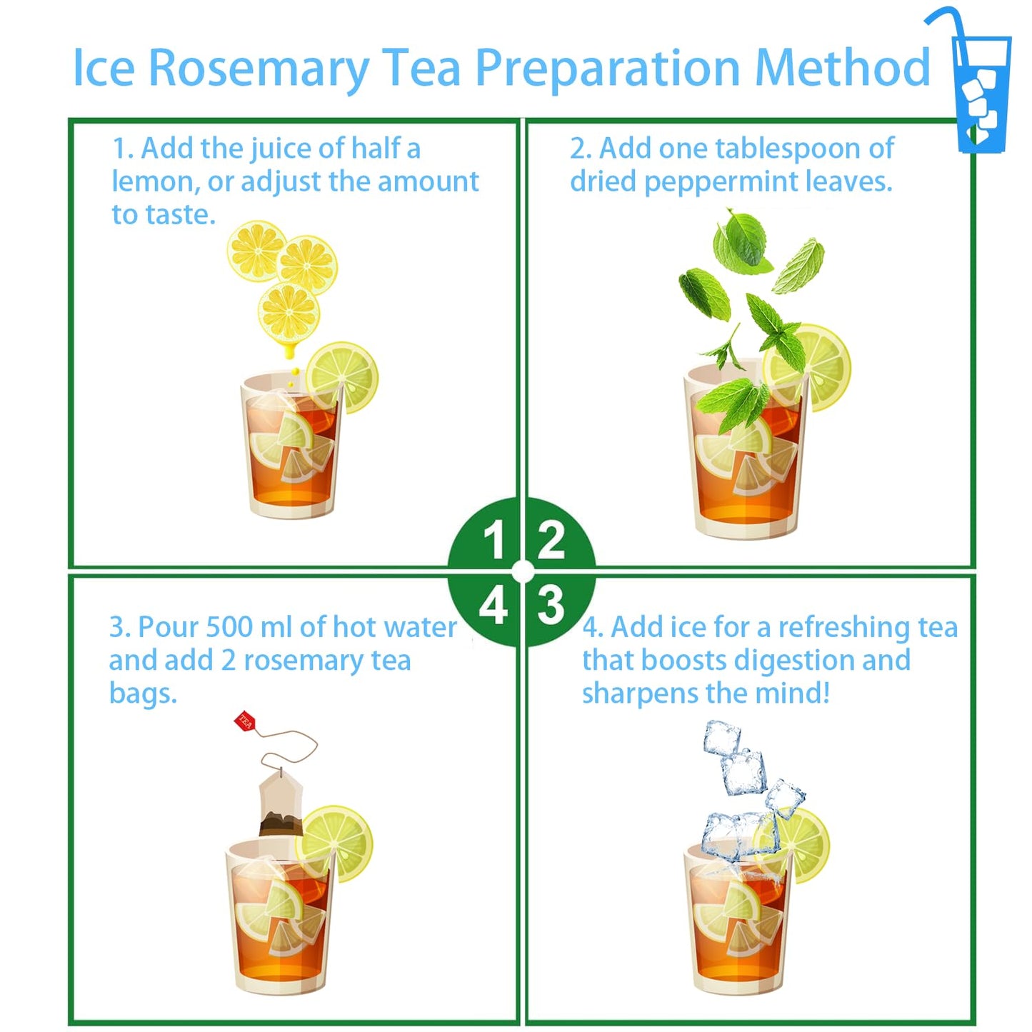 Samcci - Rosemary Tea, 40 Teabags, 1.5g/bag - Pure Dried Rosemary Leaves Tea Bags- Cultivated From Egypt - Non-GMO - Caffeine-free - Support Respiratory Health & Support Hair Growth