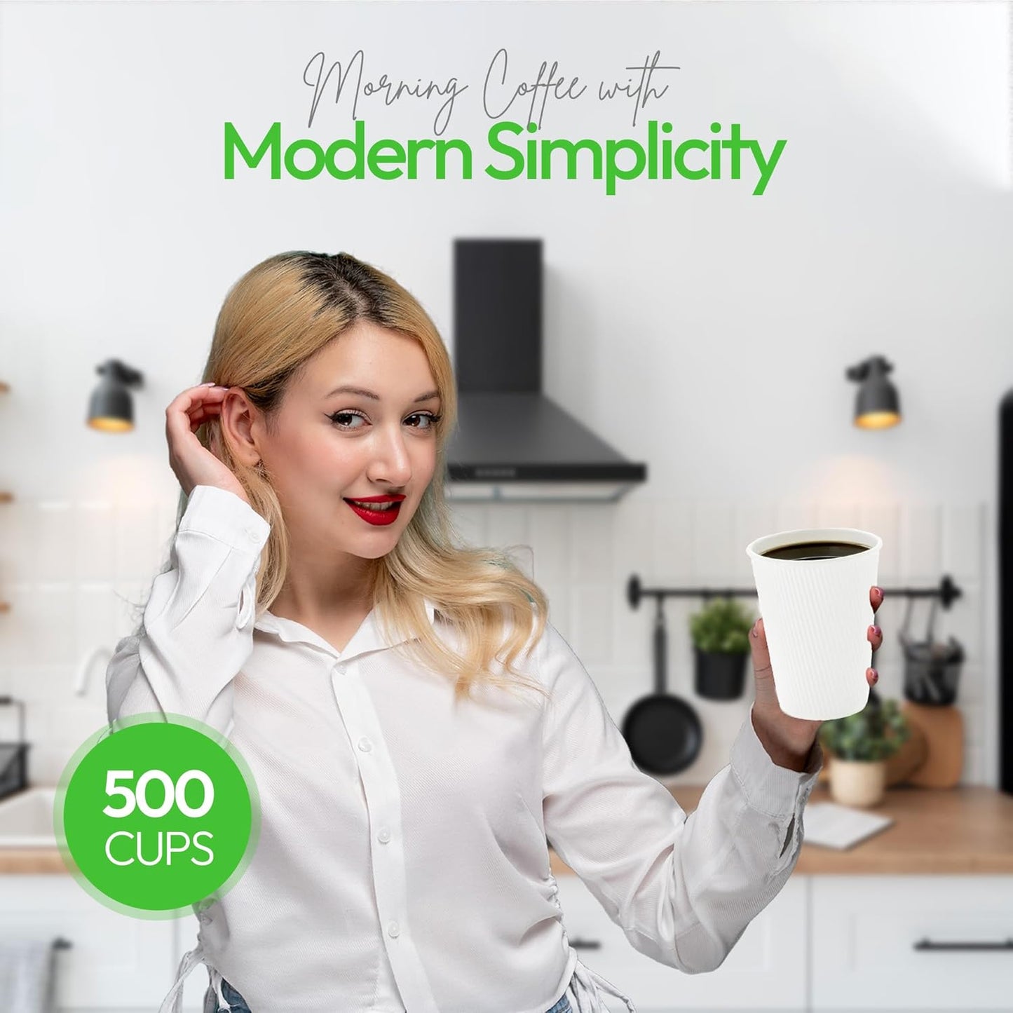 Restaurantware-12 Ounce Disposable Coffee Cups, 500 Double Wall Hot Cups For Coffee - Lids Sold Separately, Rolled Rim, White Paper Insulated Coffee Cups, For Hot Coffee, Tea, And More