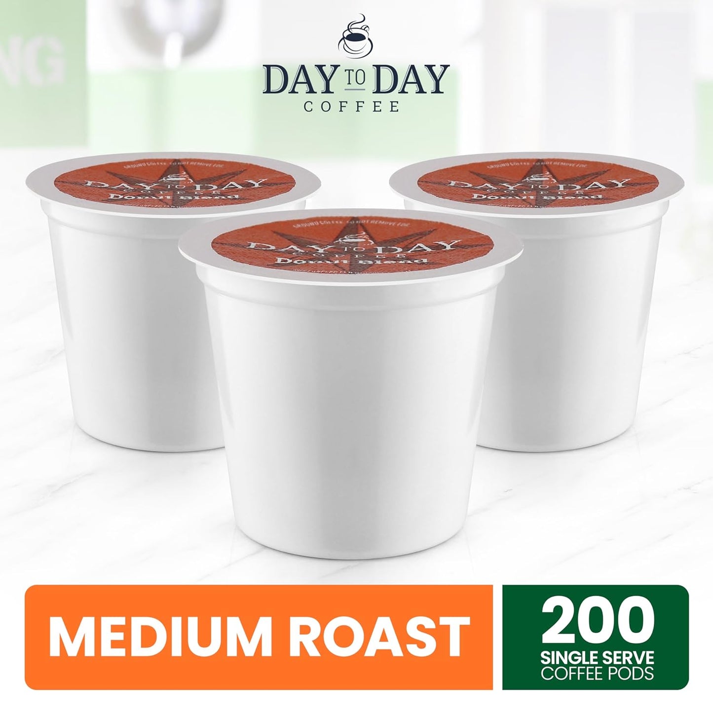 Day To Day 200-Count Donut Blend, Medium Roast Single Serve Coffee Pods for K-Cup Keurig Brewers