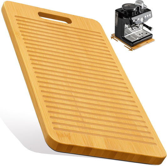 Bamboo Appliance Slider|16"D x 13"W Sliding Tray for Coffee Maker on Countertop|Heavy-Duty Coffee Pot Slider Tray & Kitchen Caddy for KitchenAid Mixer, Air Fryer