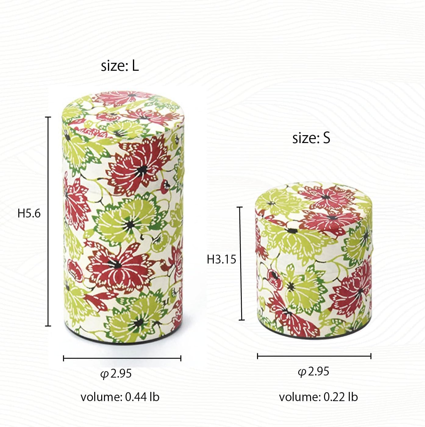 Japanese Pokkan Coffee Spice Tea Tin Canister Washi Paper Storage with Lid 7.05 oz Capacity (Shiki Seigaiha, S)