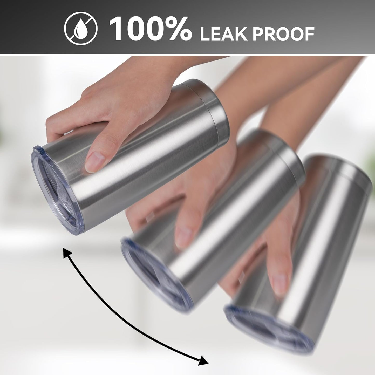 20 oz Tumbler Stainless Steel Tumblers Bulk with Lid Double Wall Insulated Coffee Tumbler Cups for Hot & Cold Drinks Powder Coated Travel Coffee Tumbler Mug Metal (Stainless Steel, 1 pack)