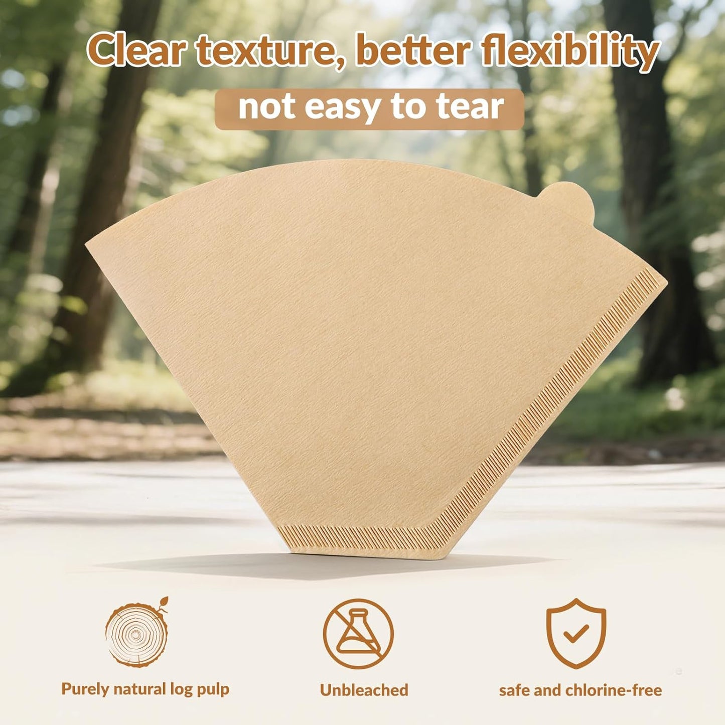 150 Count #4 Coffee Filters, Number 4 Cone Coffee Paper Filters for Pour Over and Drip Coffee Maker, 8-12 Cups (Unbleached Natural)