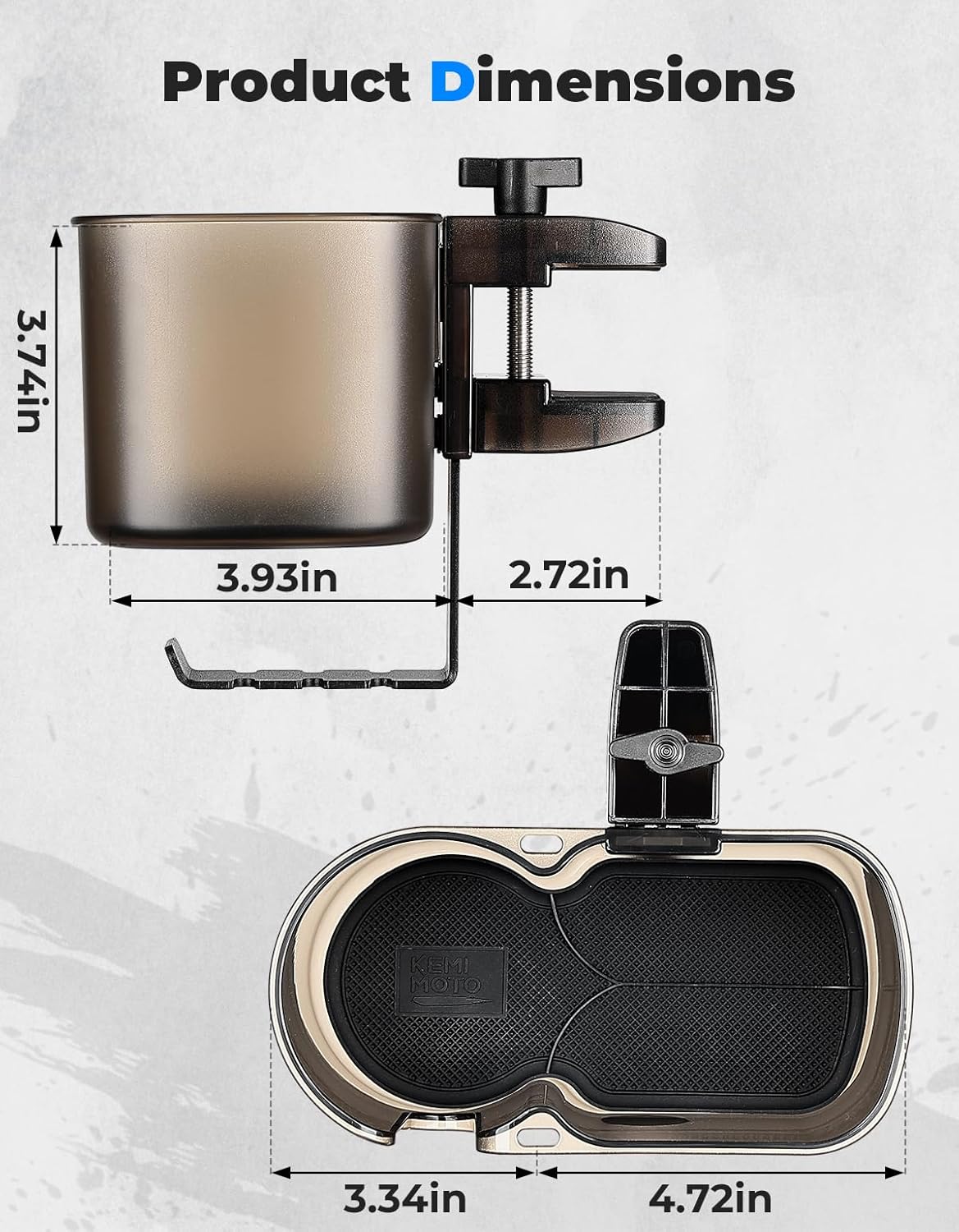 KEMIMOTO Desk Cup Holder with Headphone Hanger, 2 in 1 Caddy Organizer for Office Table, Lawn Chair, Golf Cart, Pontoon Boat, Fit for Most 18-32 oz Bottles