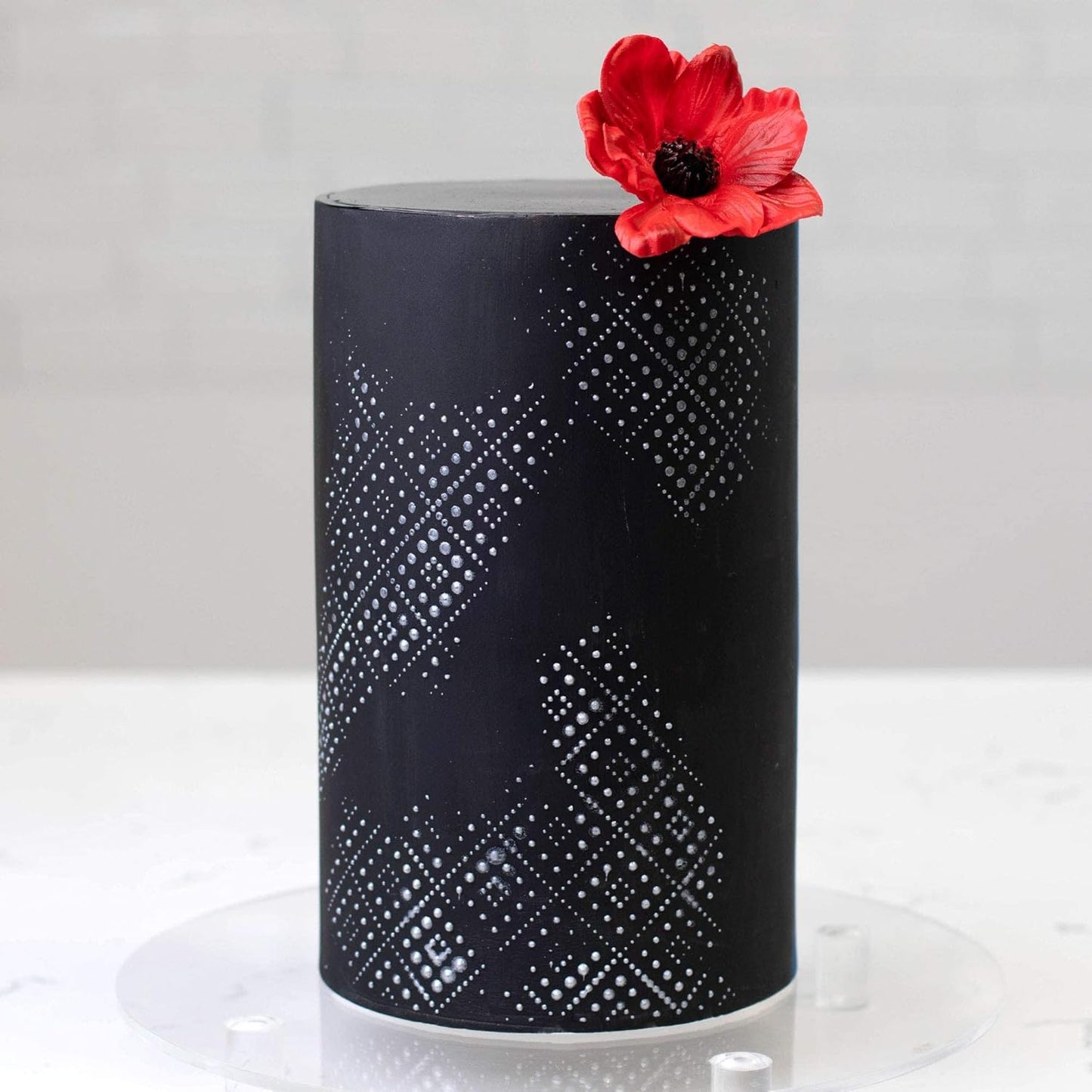 Cake Baking Stencil - Seamless Delicate Pattern for Decorating Tall Double Barrel Cake to Use with Buttercream, Royal Icing, Ganache, Paint, Airbrush (DIADOT)