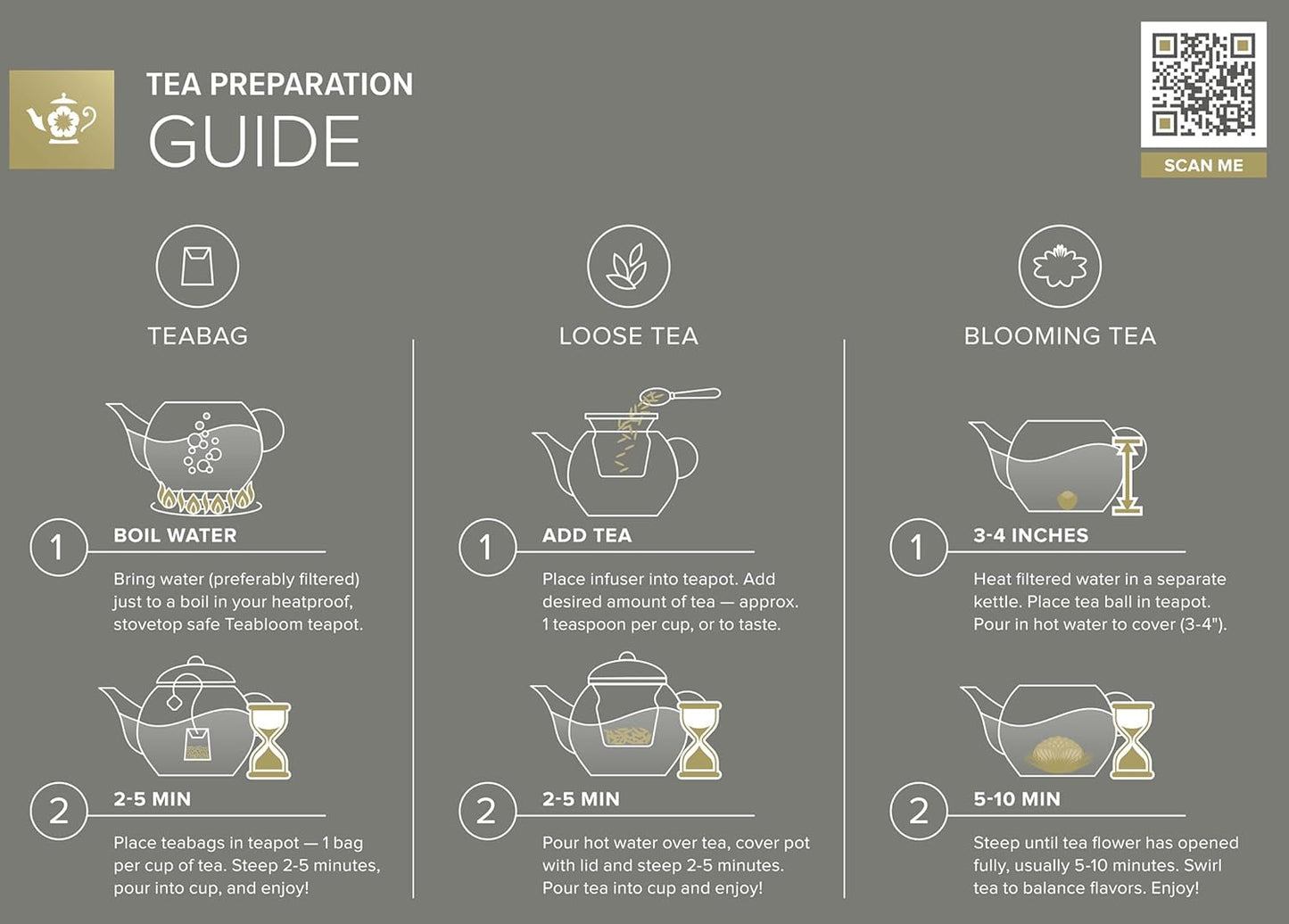 Teabloom Complete Tea Set – Glass Teapot (40 oz), Loose Tea Glass Infuser, 4 Insulated Glass Teacups, Tea Warmer, and 12 Flowering Teas – Elegant Blooming Tea Gift Set