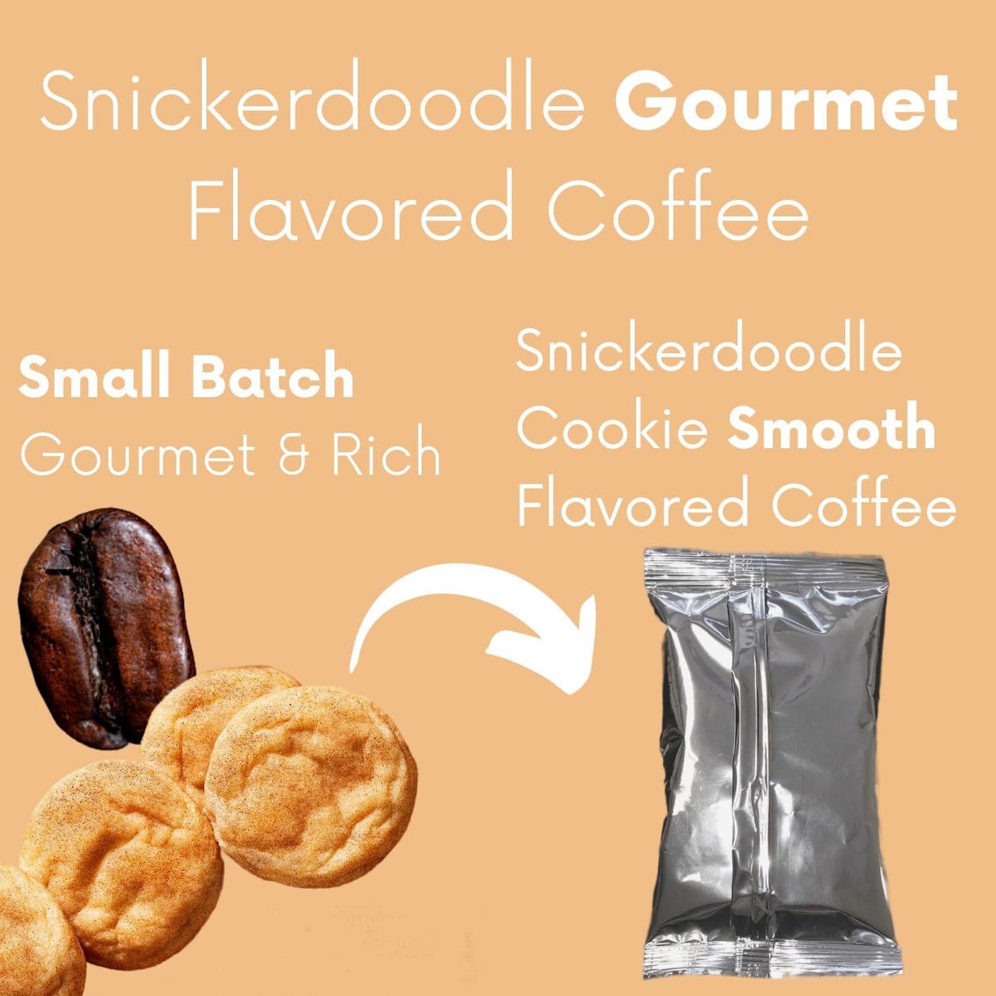 Sarasota Coffee Ground Packets | Gourmet Flavored Medium Roast Grounds Packs | Snickerdoodle Sugar Cookie | Low Acid Mold Free Bulk Individual Pouches for 12 Cup Coffee Maker | 2 oz Bags, 12 Count