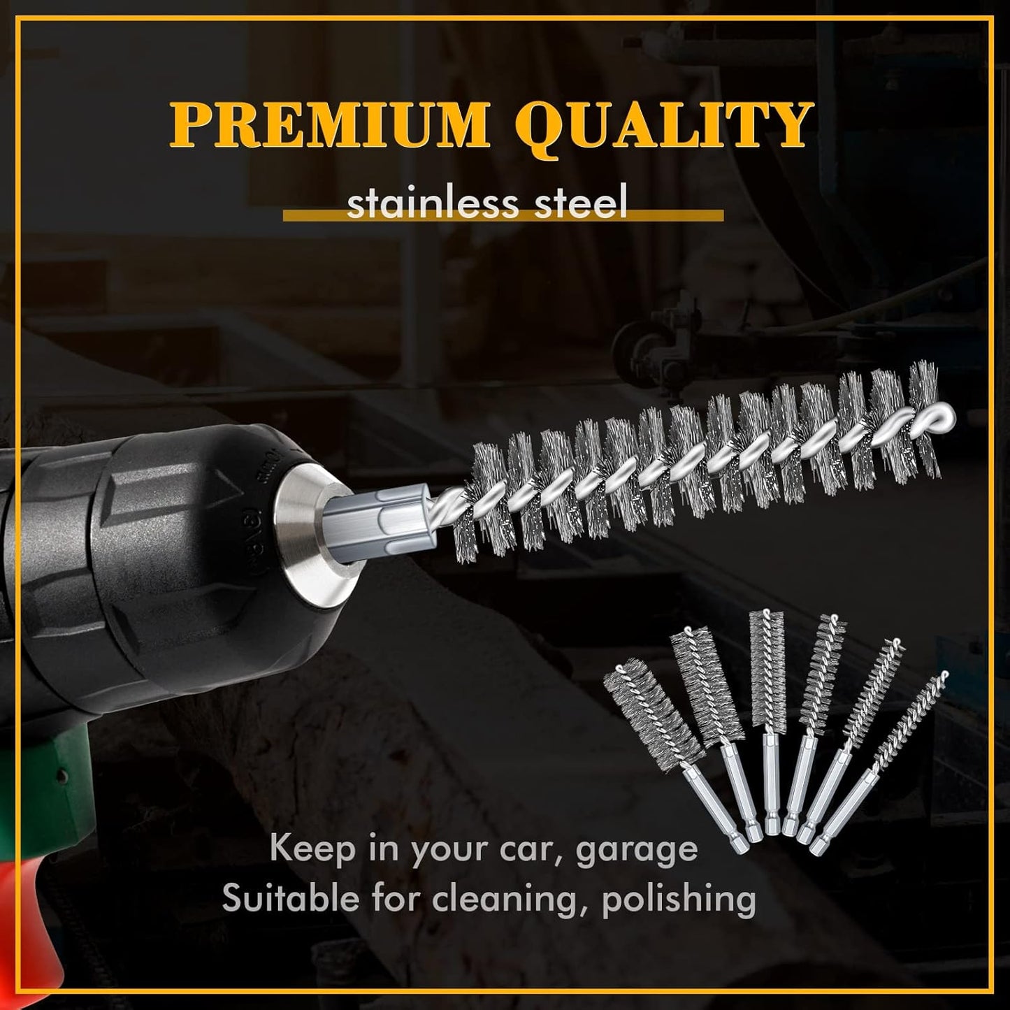 24 Pieces Bore Brush for Drill Wire Bore Brush Set Wire Cleaning Set Stainless Steel Cleaning for Power Drill Impact Driver (Stainless Steel)