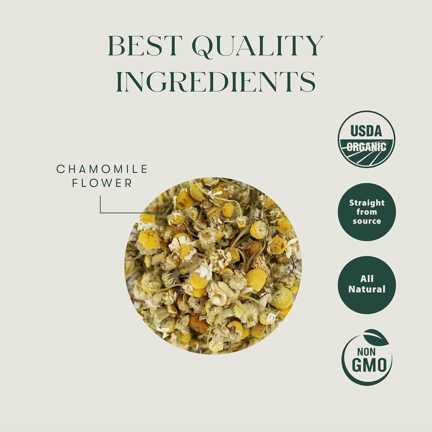 Luxmi Estates Chamomile Herbal Tea, 50 Tea Bags, Herbal Tea, Caffeine-Free, Single Ingredient Pure Chamomile, 50 Cups