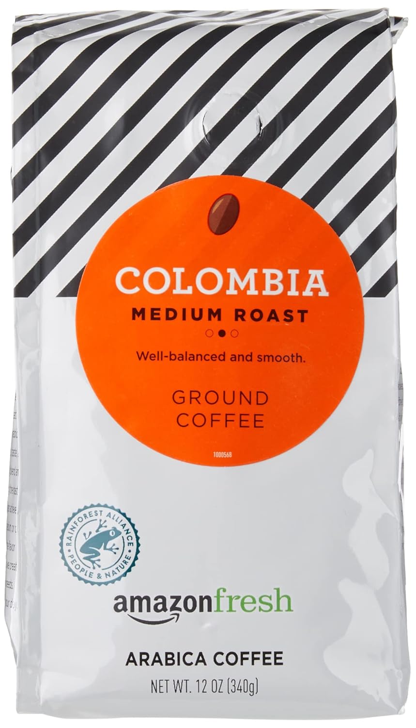 Amazon Fresh Colombia Ground Coffee, Medium Roast, 12 Ounce (Pack of 3)