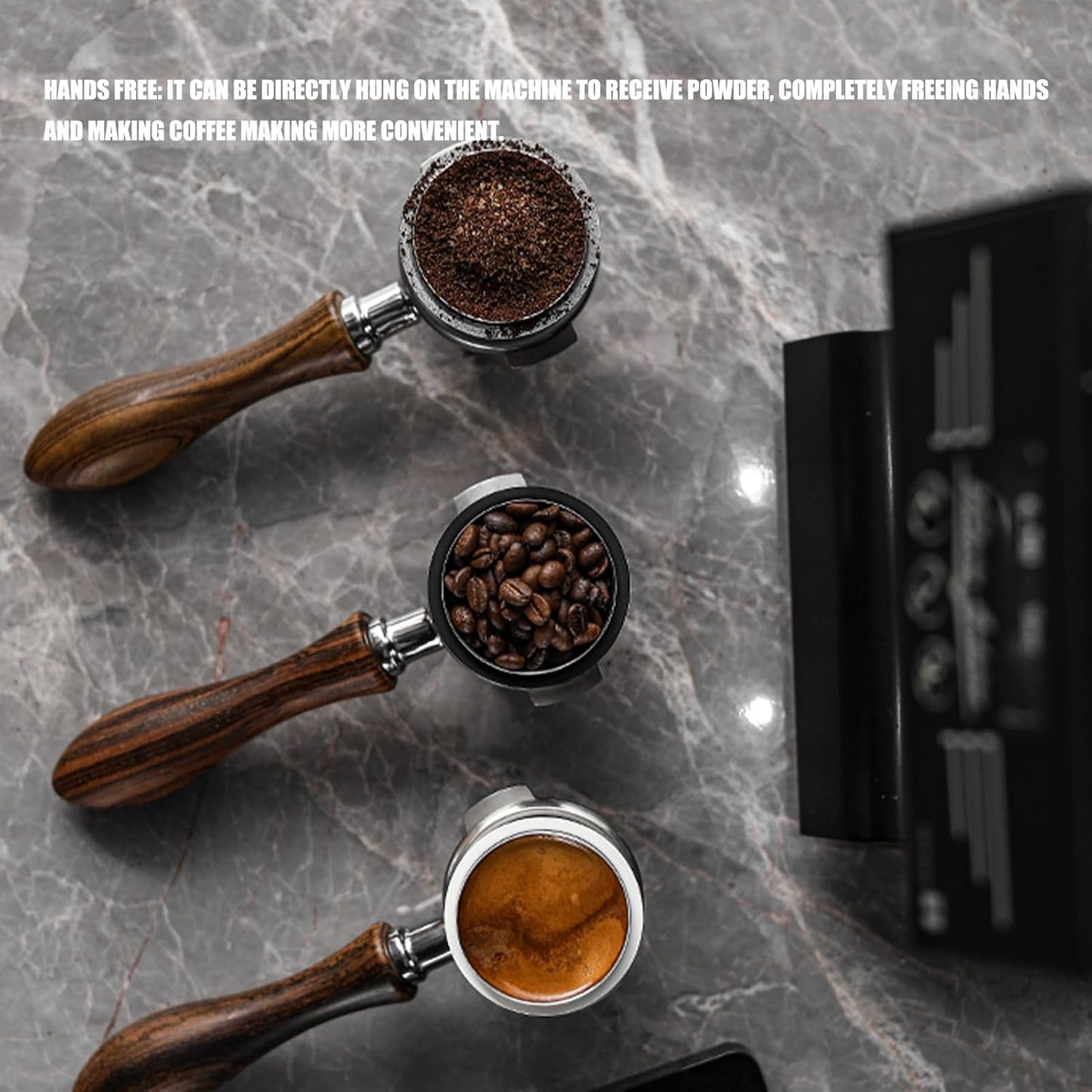 Espresso Dosing Cup Sturdy Stainless Steel Coffee Making Dosing Cup, 150ml 58mm Universal Inverted Coffee Powder Cup for Coffee Machine, 2.7x2.3x2.9in Espresso Cup Release Hand Kit (Silver)