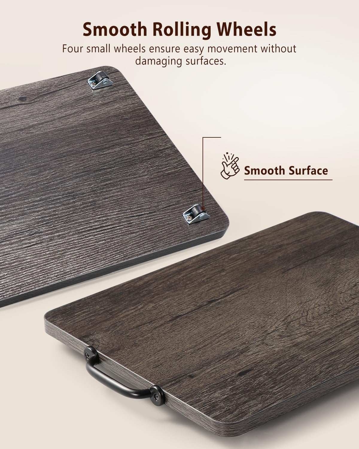 Appliance Slider, Sliding Tray for Coffee Maker, Coffee Pot Slider for Countertop, Kitchen Appliance Rolling Tray with Rubber Wheels,Large - Long, Deep Gray (12.5” x 16”)